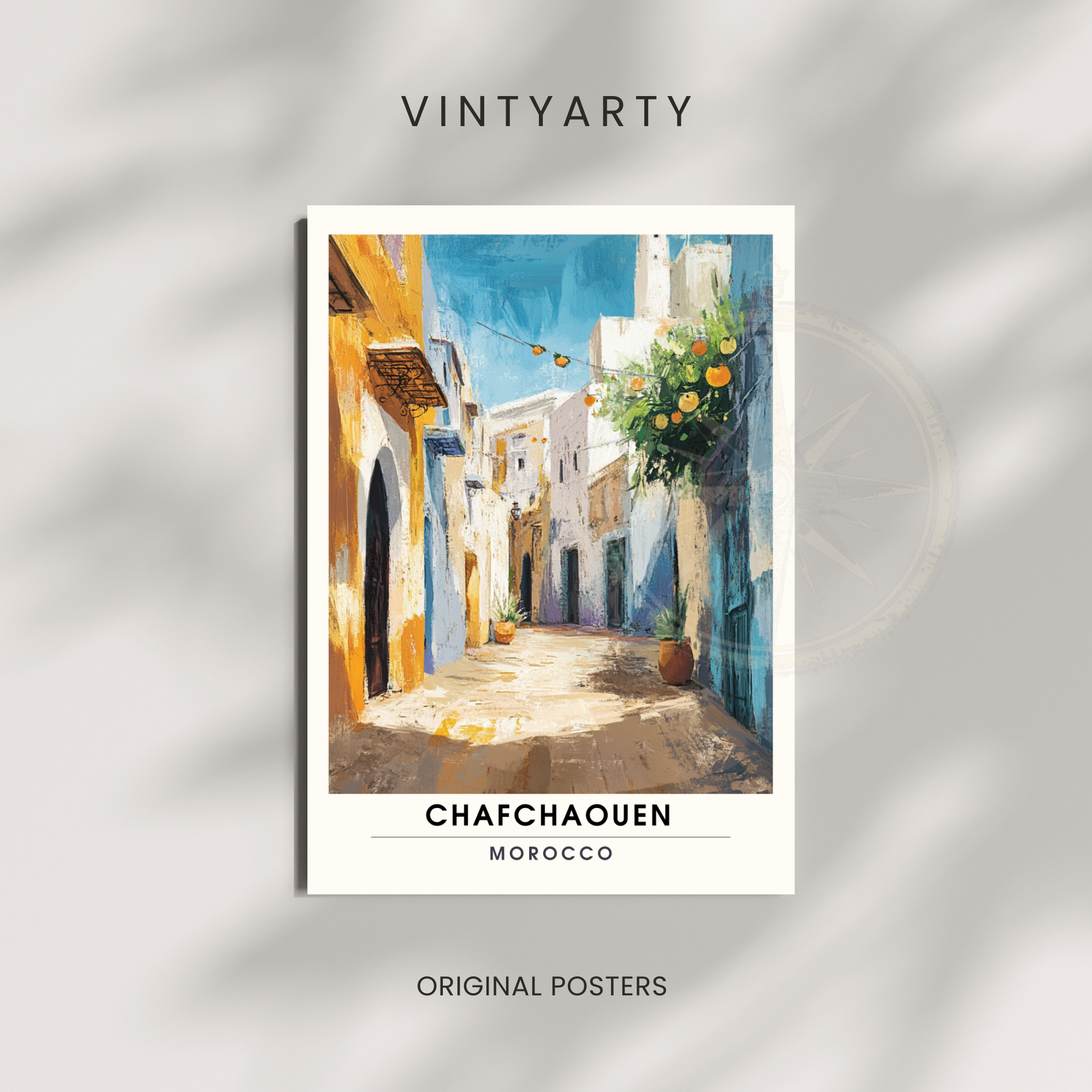 Affiche Chefchaouen | Poster de voyage Maroc | Affiche Maroc