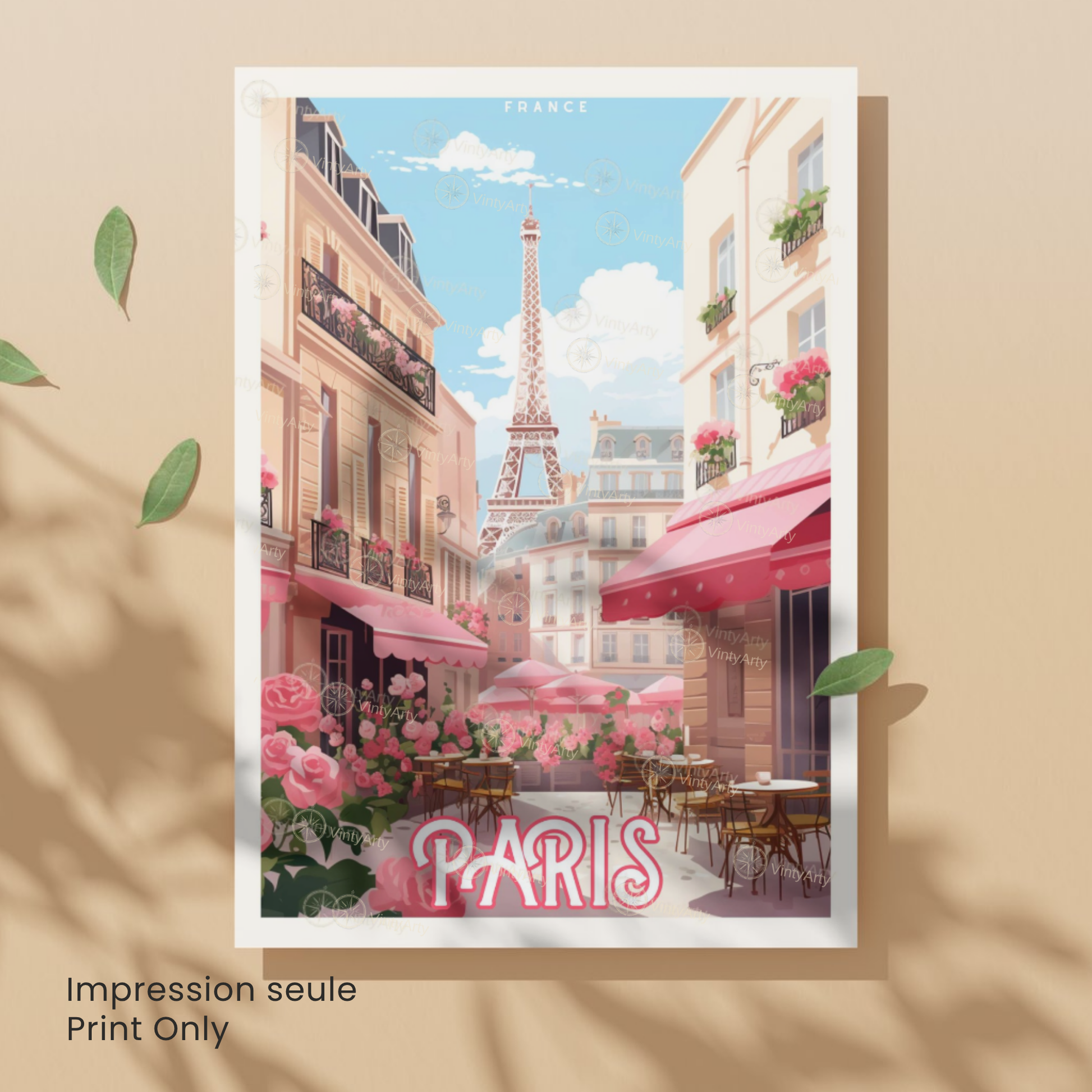 Affiche Paris | Impression de voyage Tour Eiffel | Affiche France