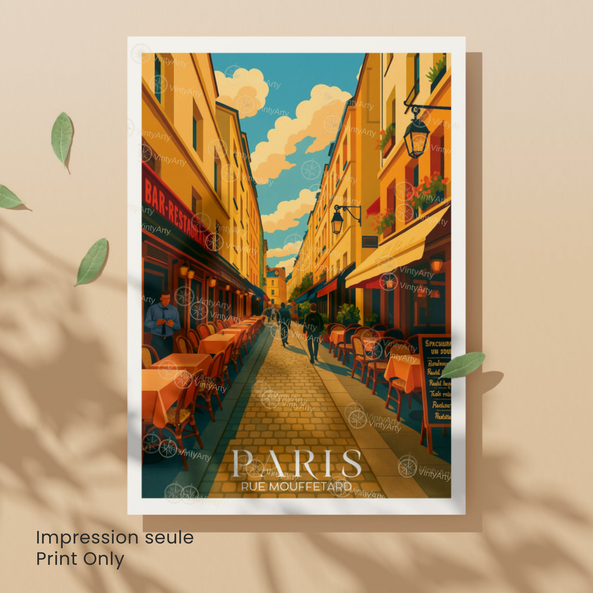 Affiche Paris | Impression Rue Mouffetard | Affiche France