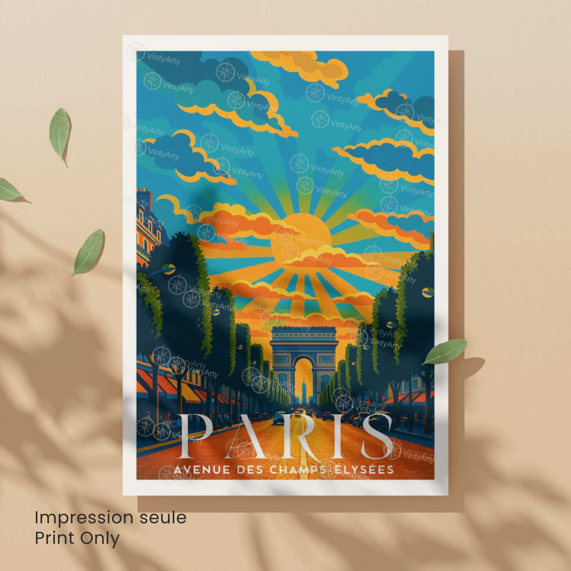 Affiche Paris | Poster Avenue des Champs-Elysées   | Affiche France