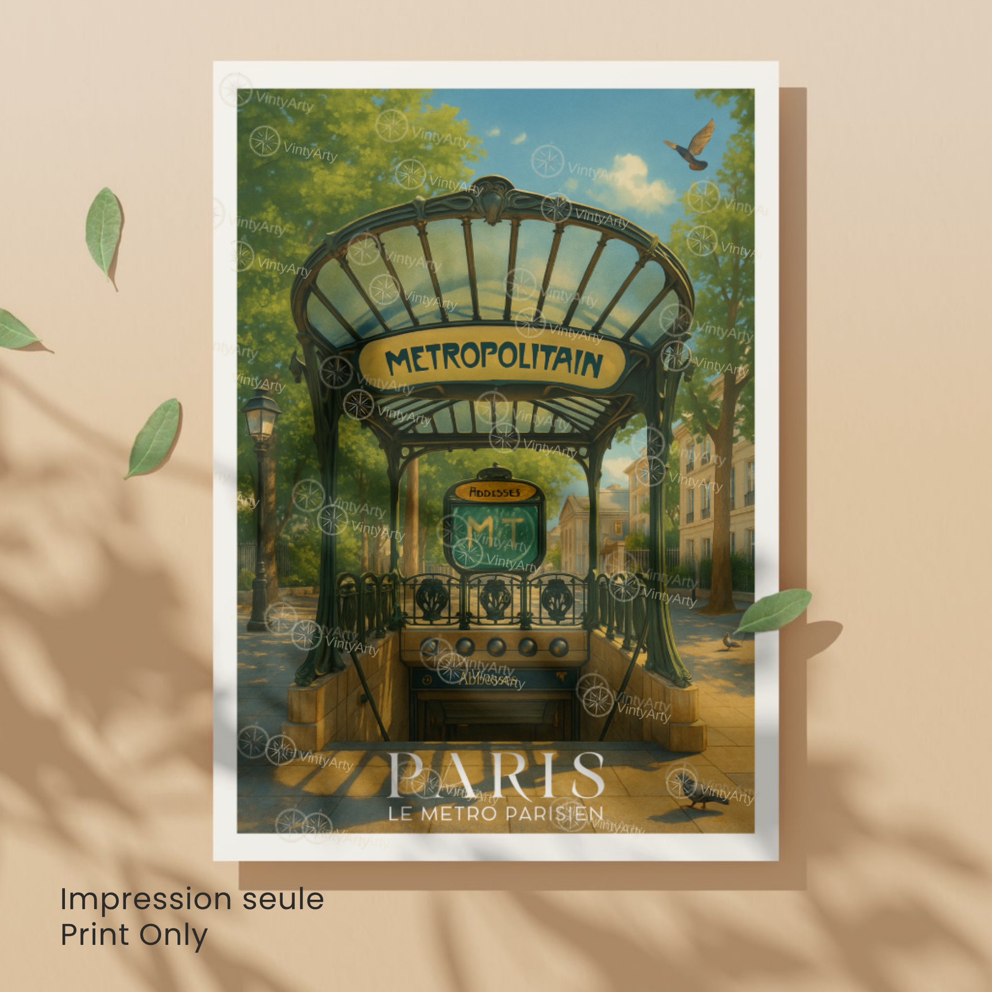 Affiche Paris | Poster artistique Métro | Affiche France