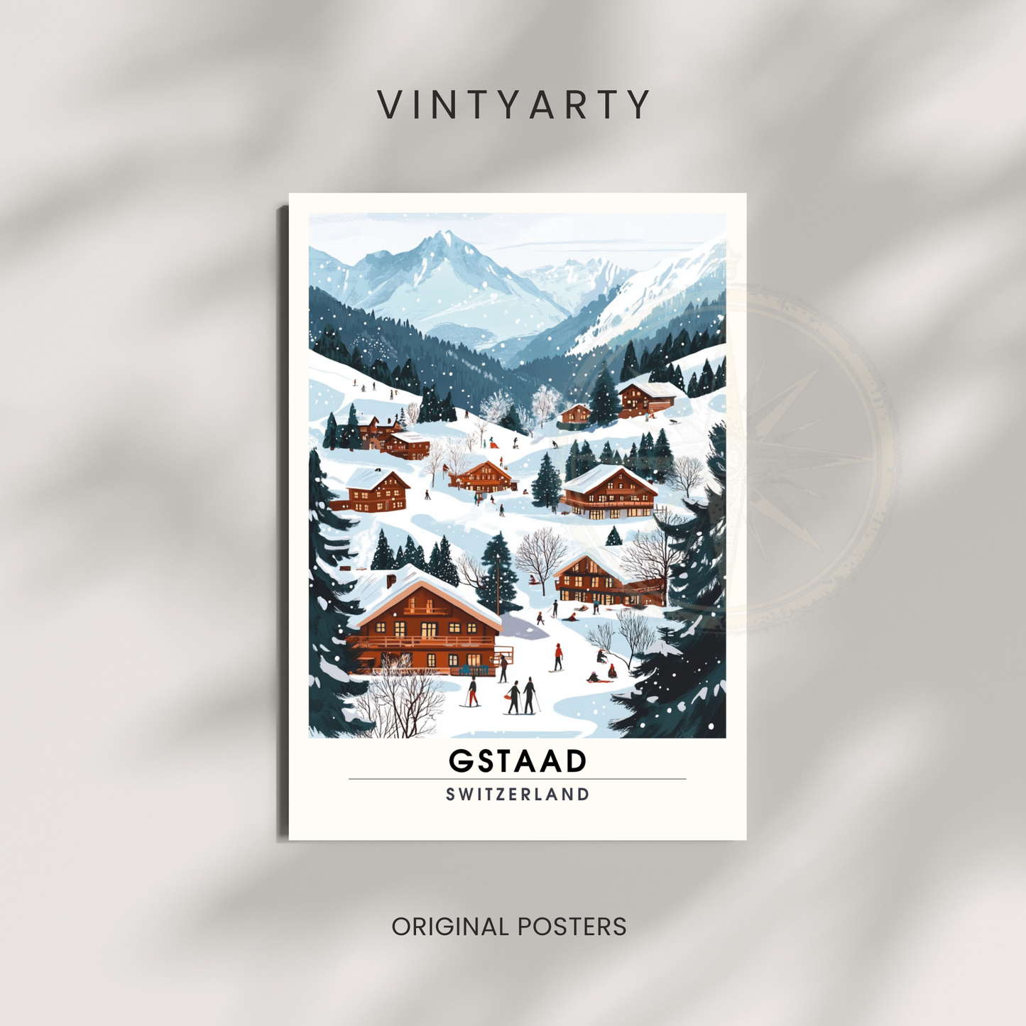 Gstaad Poster, Schweiz | Gstaad-Druck, Ski-Poster