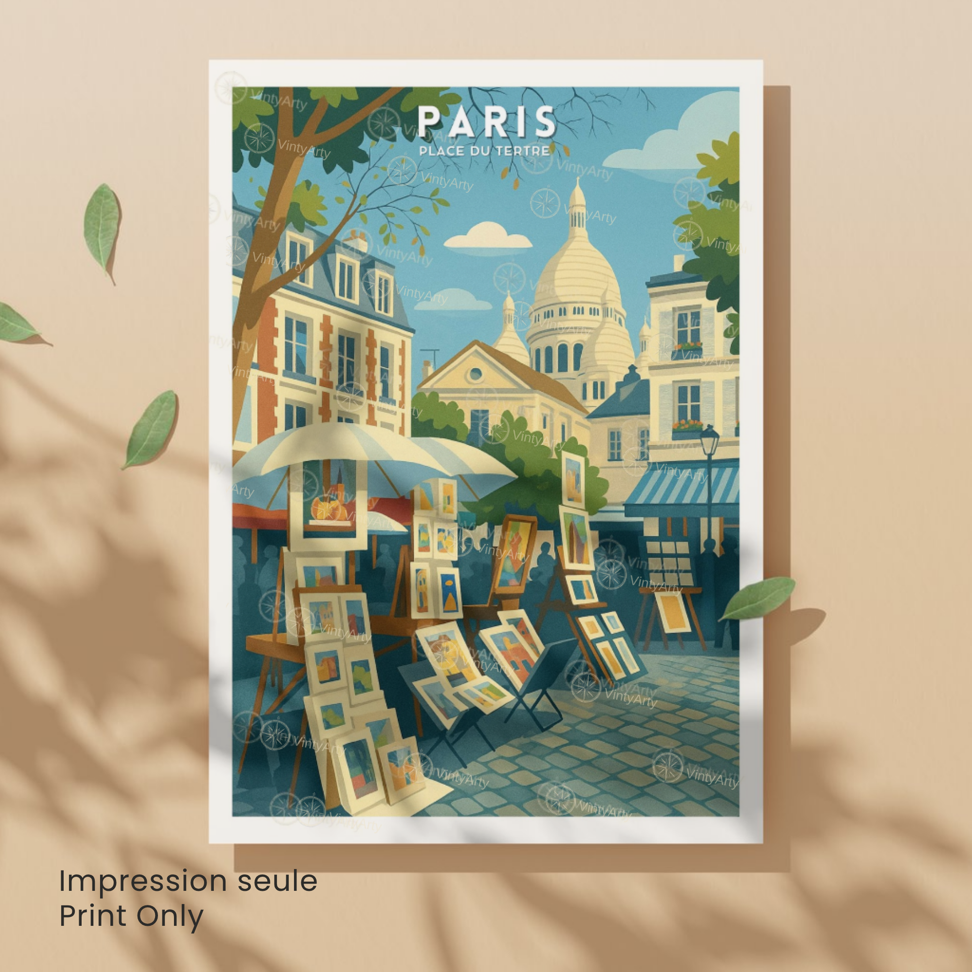 Affiche Paris | Poster Artistique Montmartre - Sacré Cœur | Affiche France