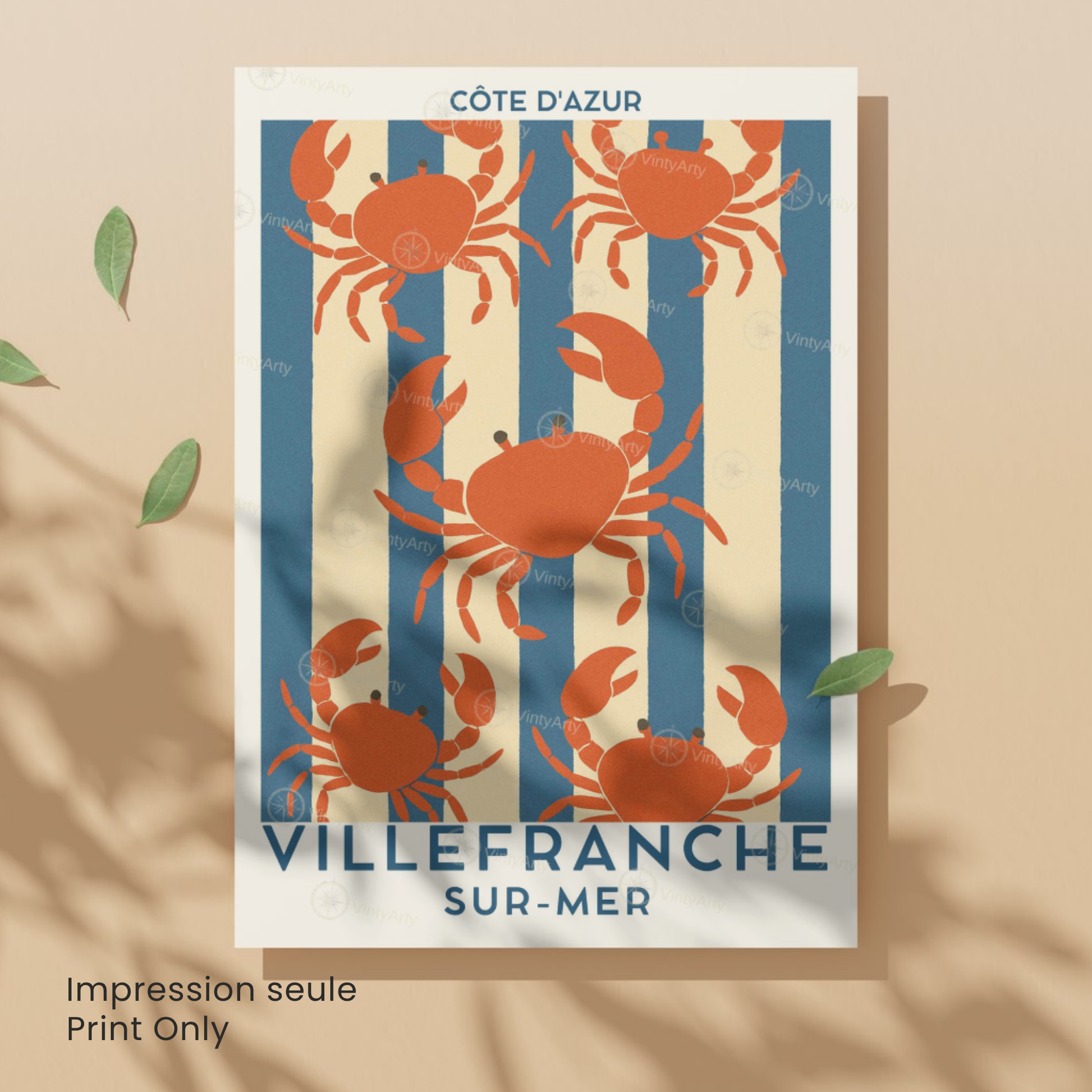 Affiche Villefranche-sur-Mer | Impression France | Affiche Côte d'Azur