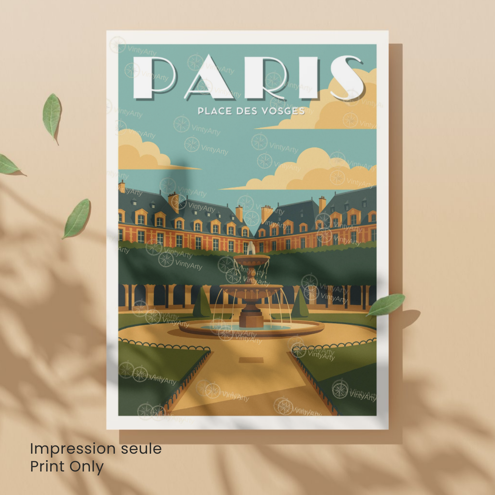 Affiche Paris | Impression Place des Vosges  | Affiche France
