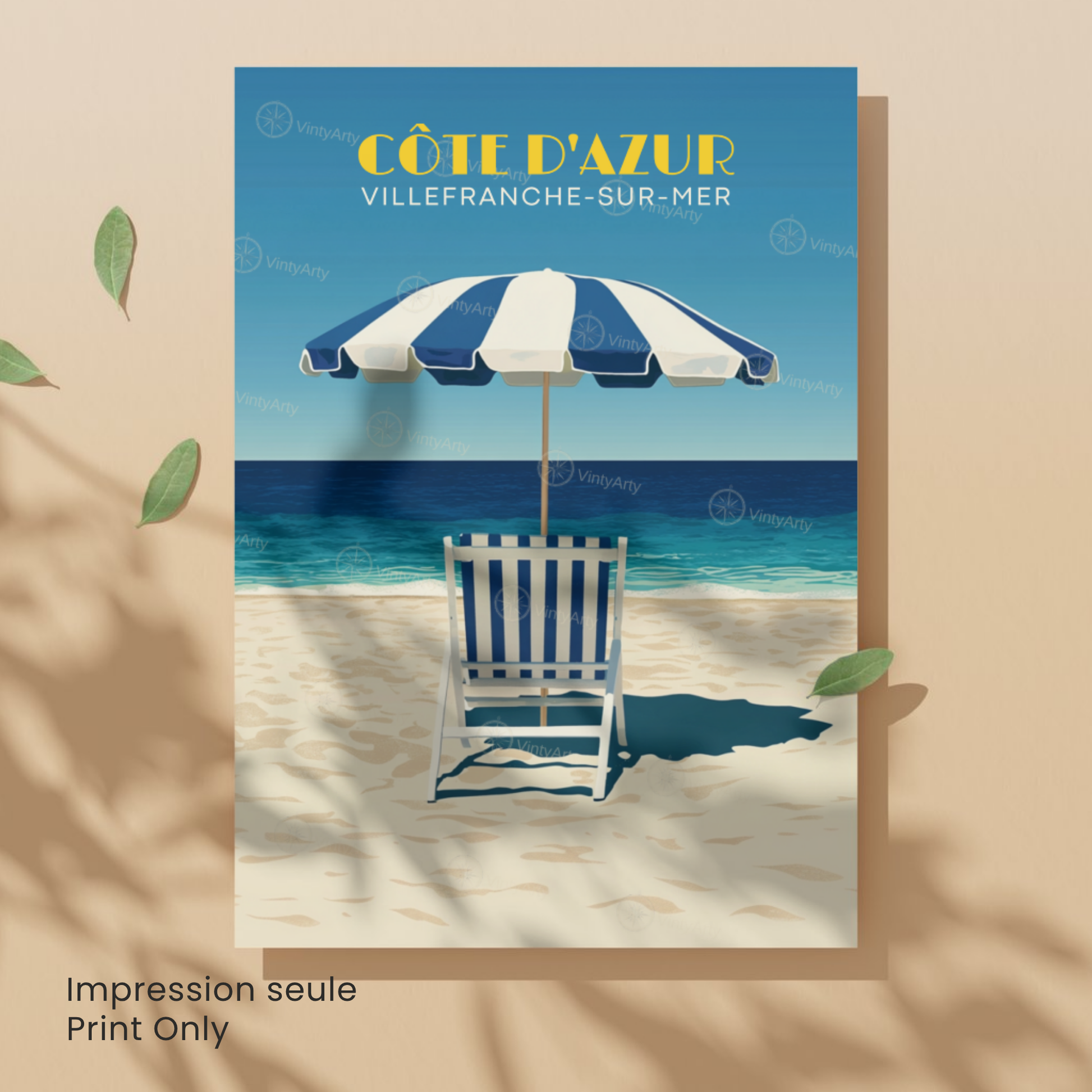 Affiche Villefranche-sur-Mer | Impression Murale France | Affiche Côte d'Azur