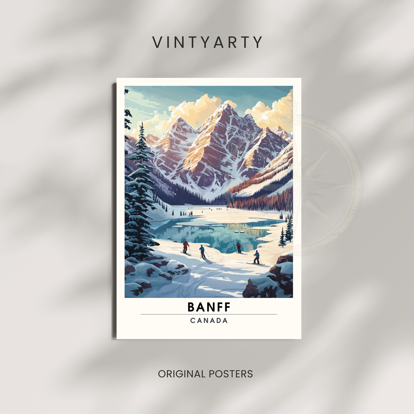Affiche Banff, Canada| impression de voyage Banff | Affiche Ski
