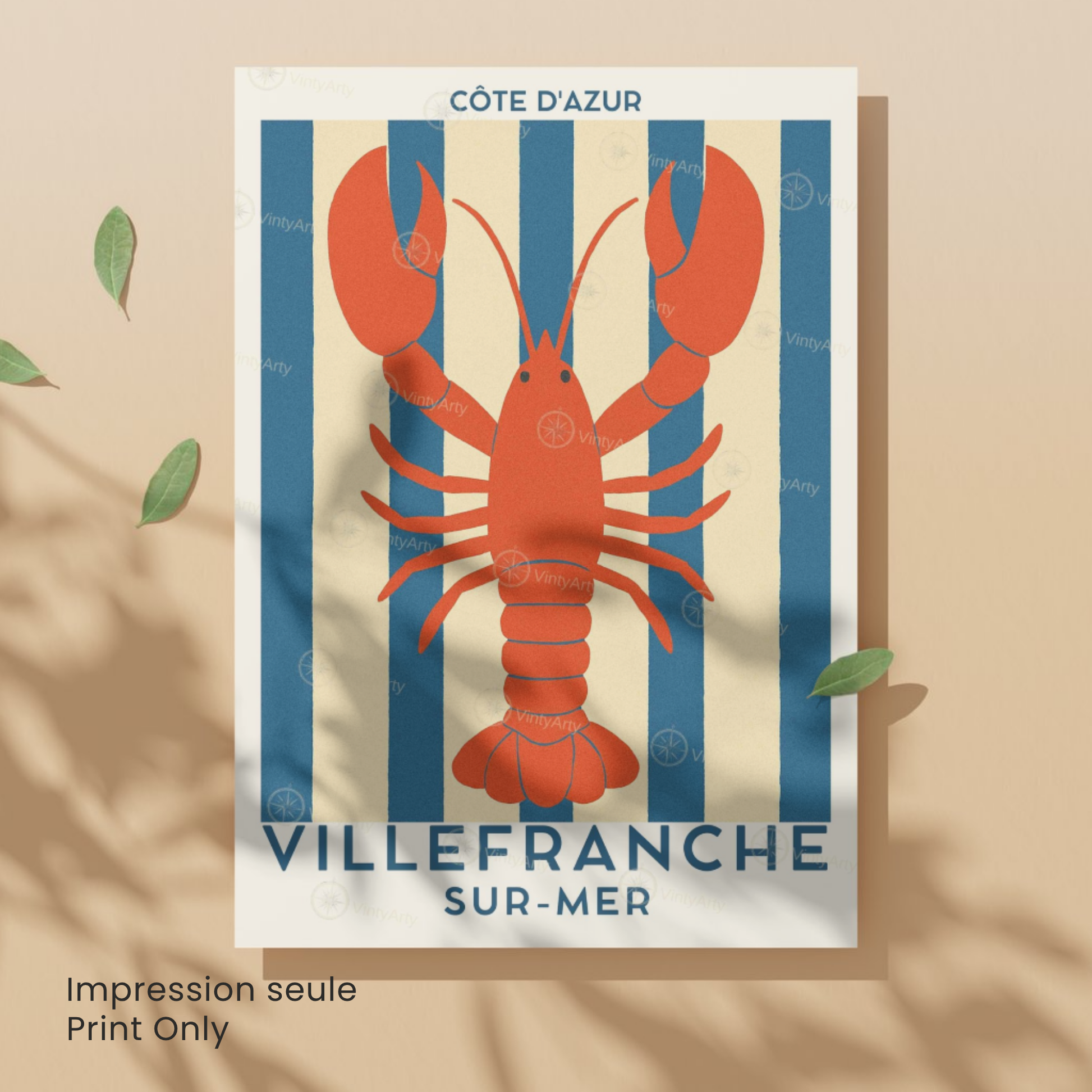 Affiche Villefranche-sur-Mer | Art mural France | Affiche Côte d'Azur