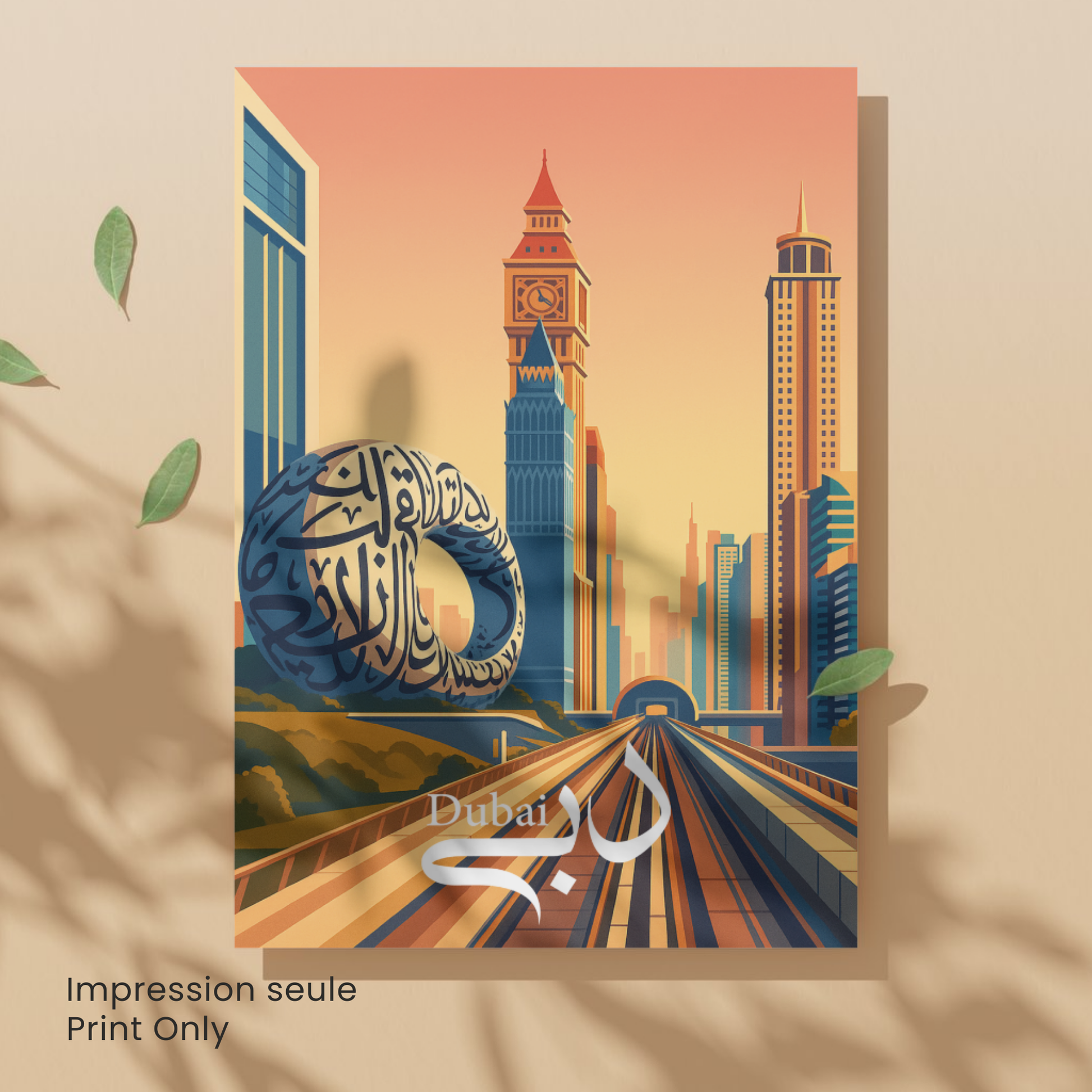 Affiche Dubaï | Impression de voyage Émirats arabes unis | Affiche Dubaï