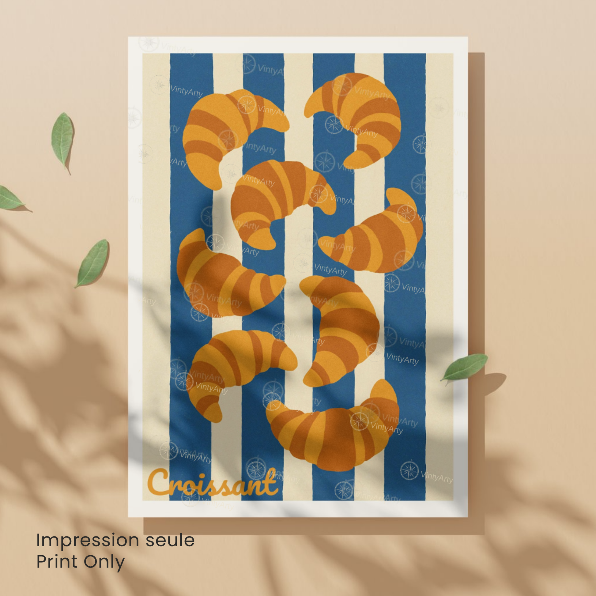 Affiche Paris | Poster déco croissant | Affiche France