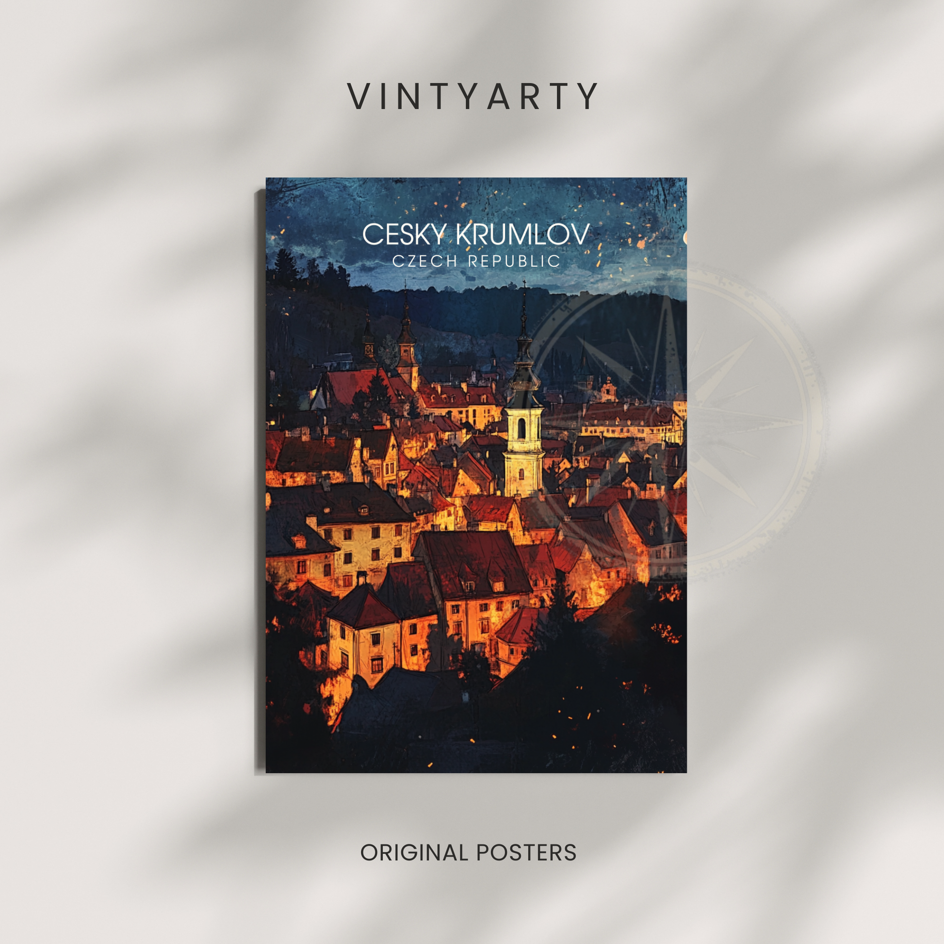 Affiche Český Krumlov | Art mural République tchèque | Affiche République tchèque