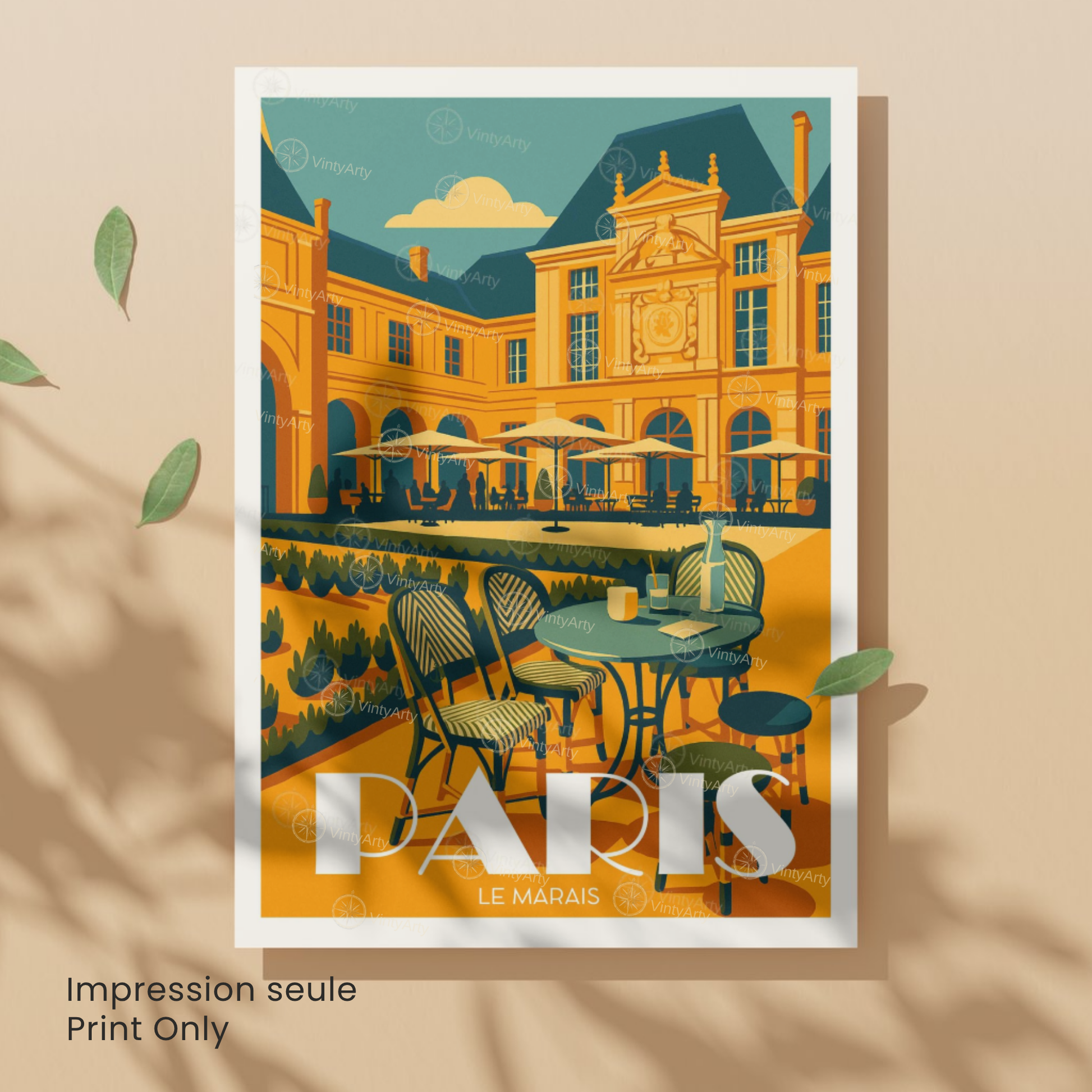 Affiche Paris | Poster Le Marais | Affiche France