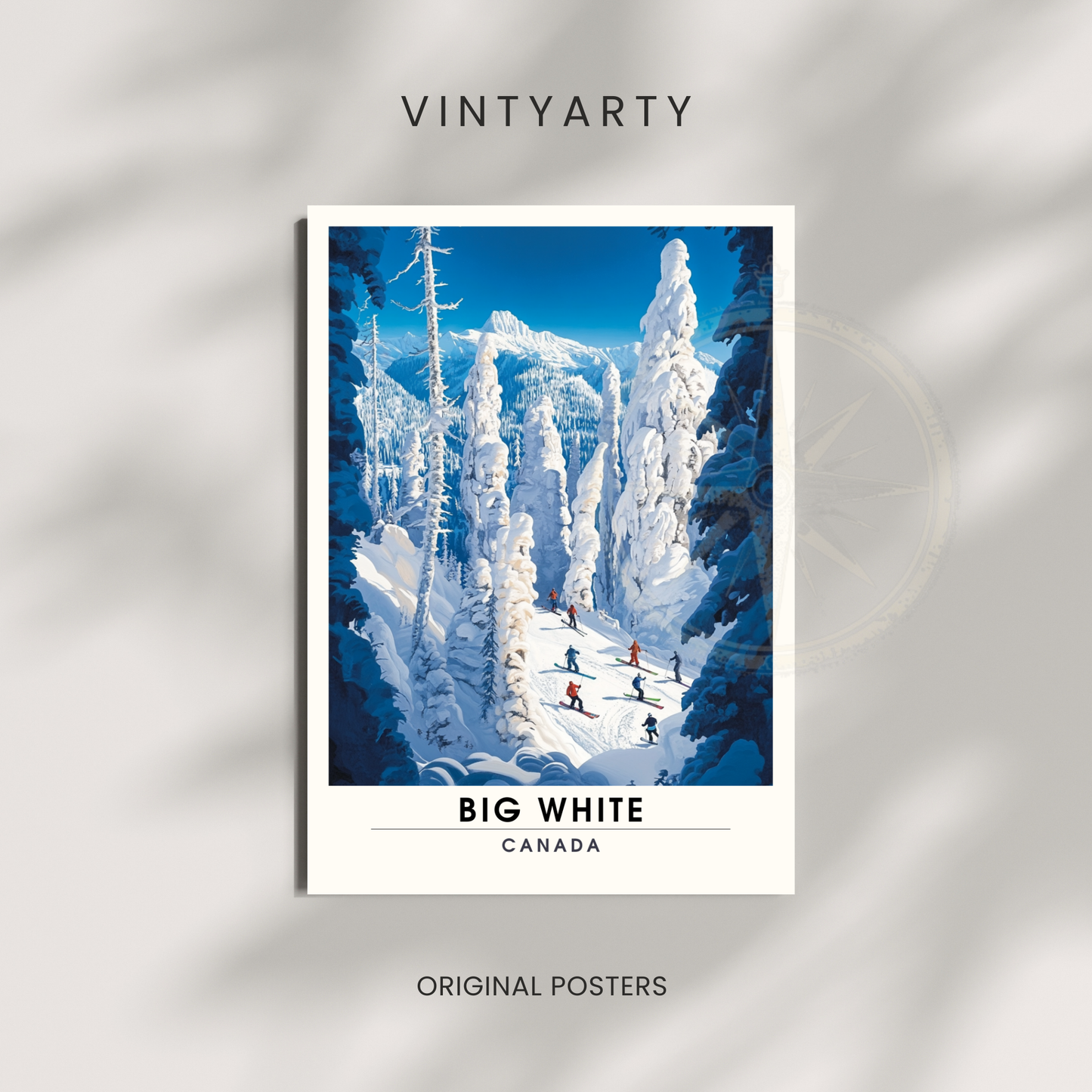 Affiche Big white, Canada | impression de voyage Big white | Affiche Ski