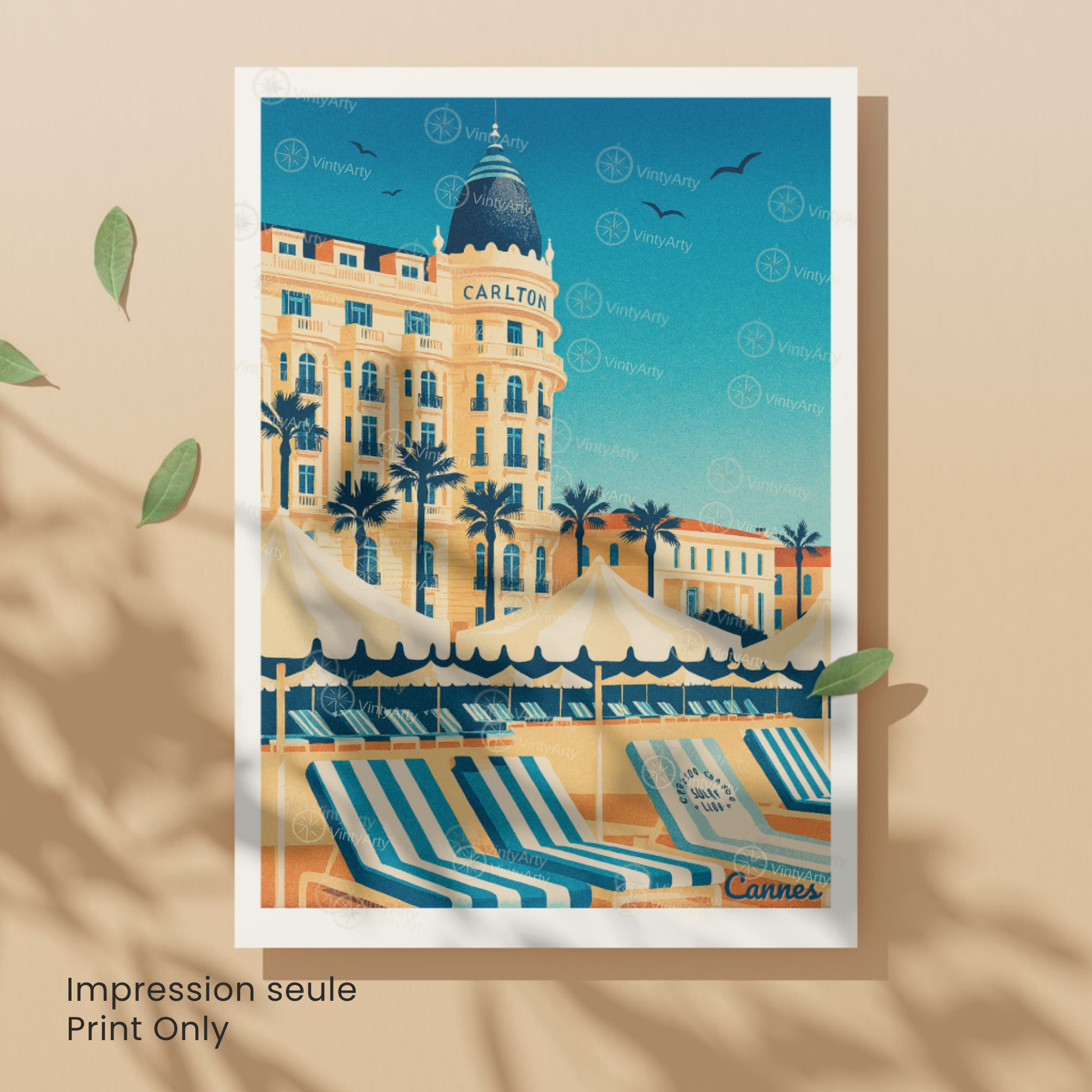 Affiche Cannes | Poster mural Côte d’Azur | Affiche France