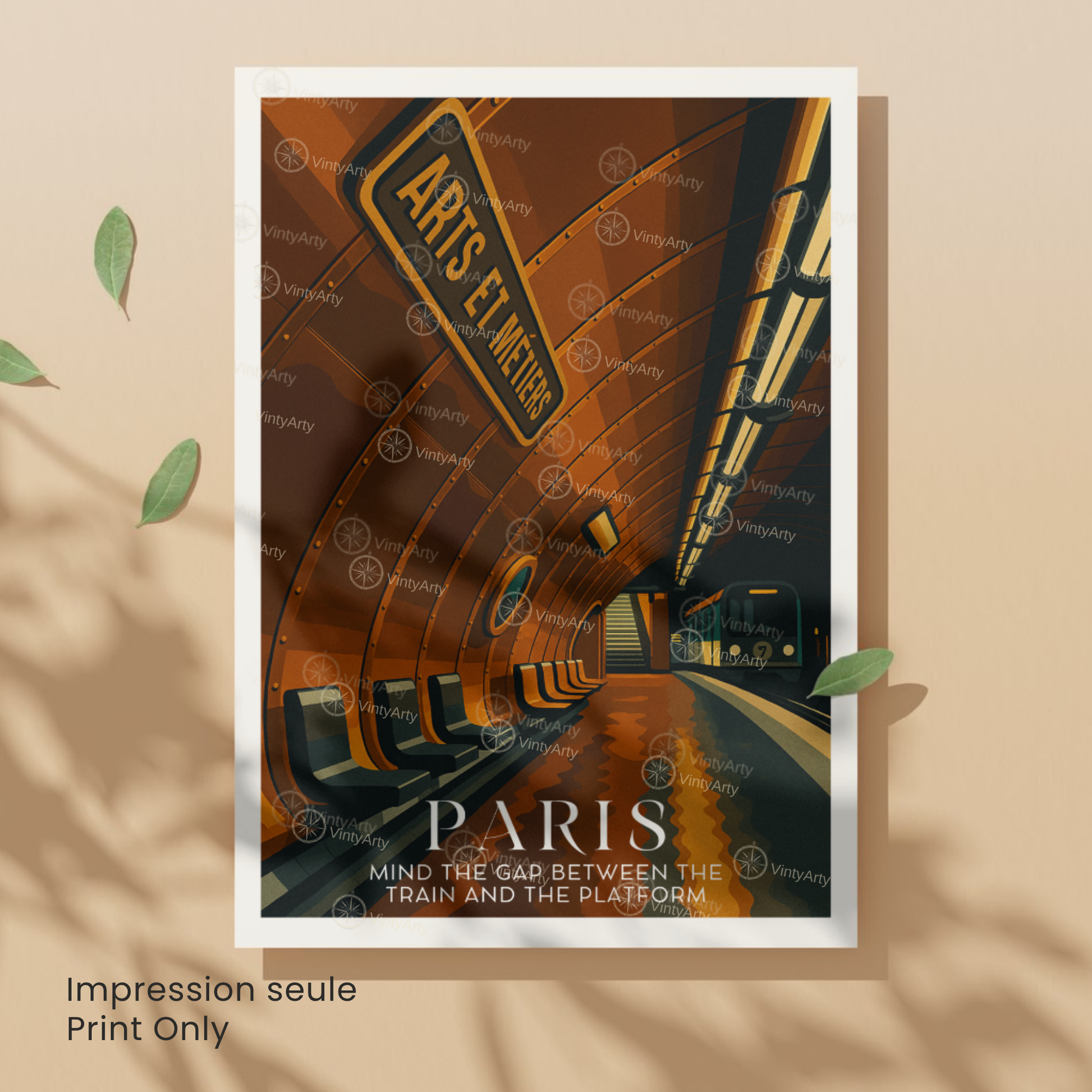 Affiche Paris | Impression de voyage Métro | Affiche France