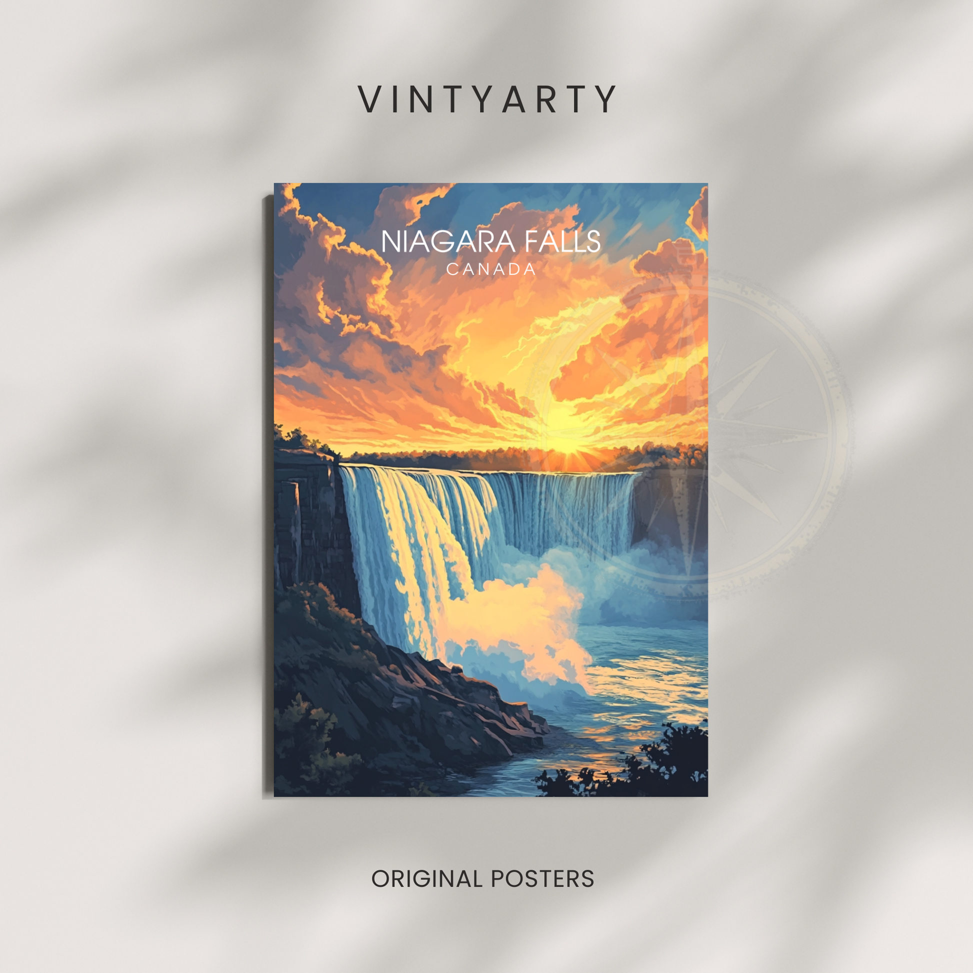 Affiche Chutes du Niagara | Poster de voyage Canada | Affiche Canada