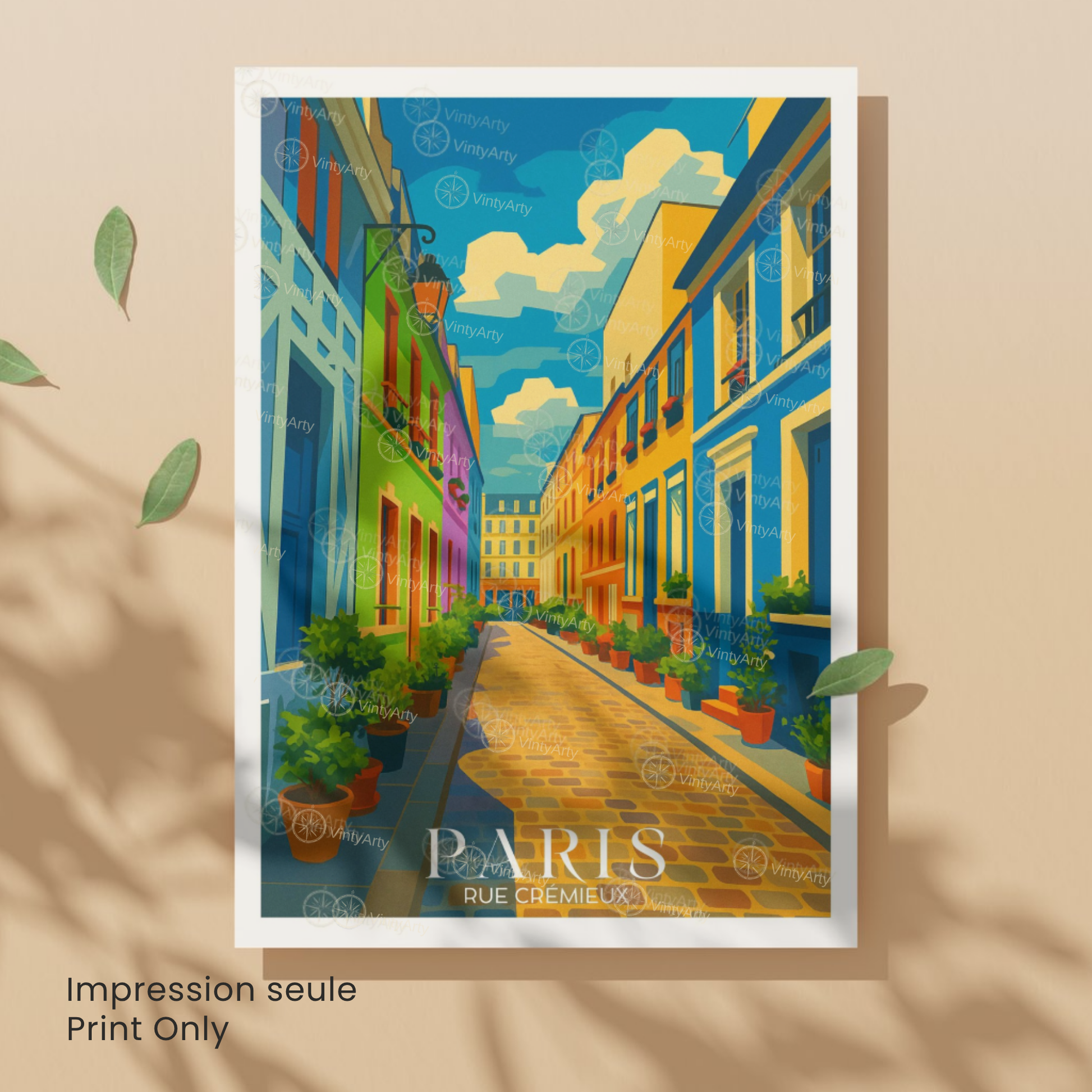 Affiche Paris | Poster Rue Crémieux | Affiche France