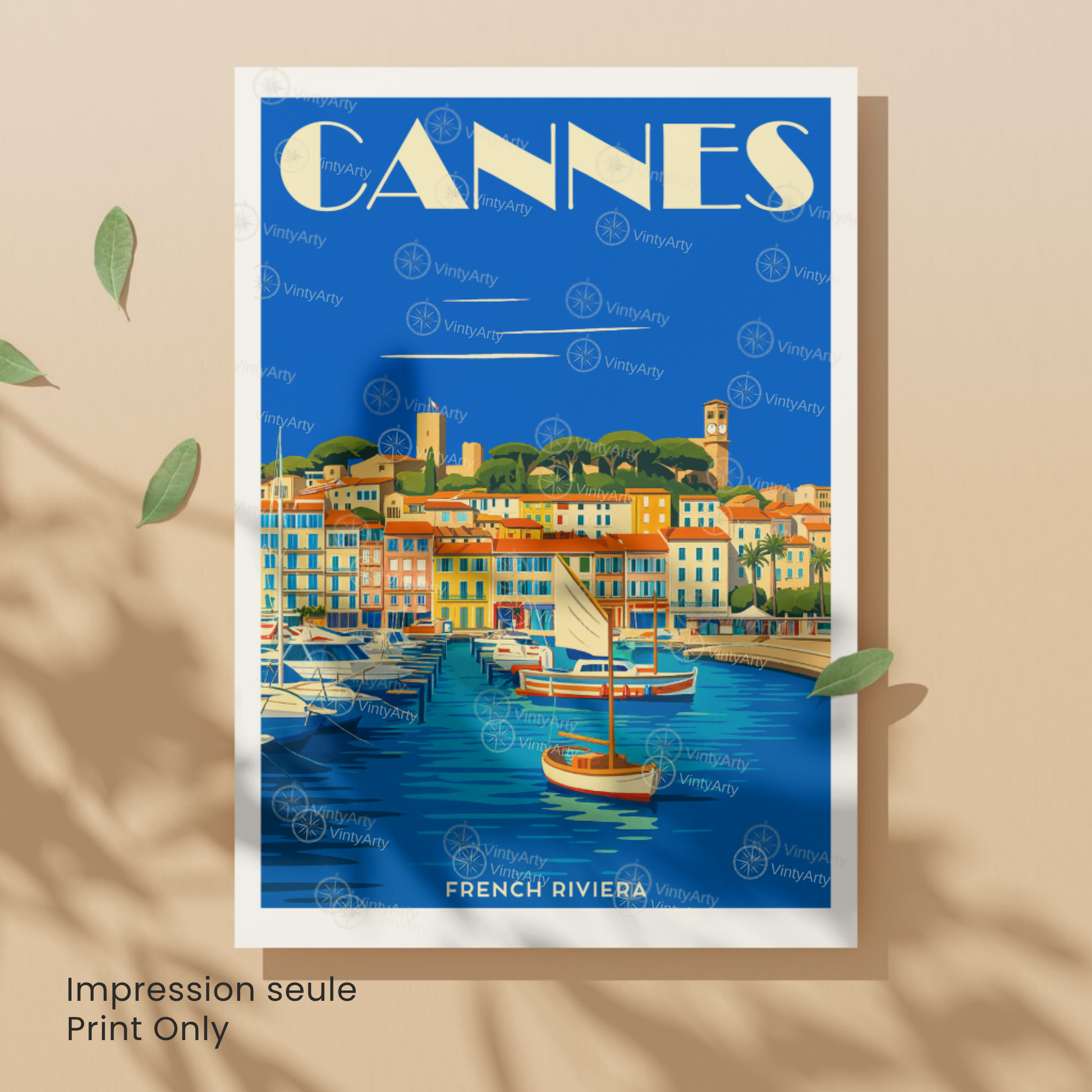 Affiche Cannes | Impression French Riviera | Affiche France