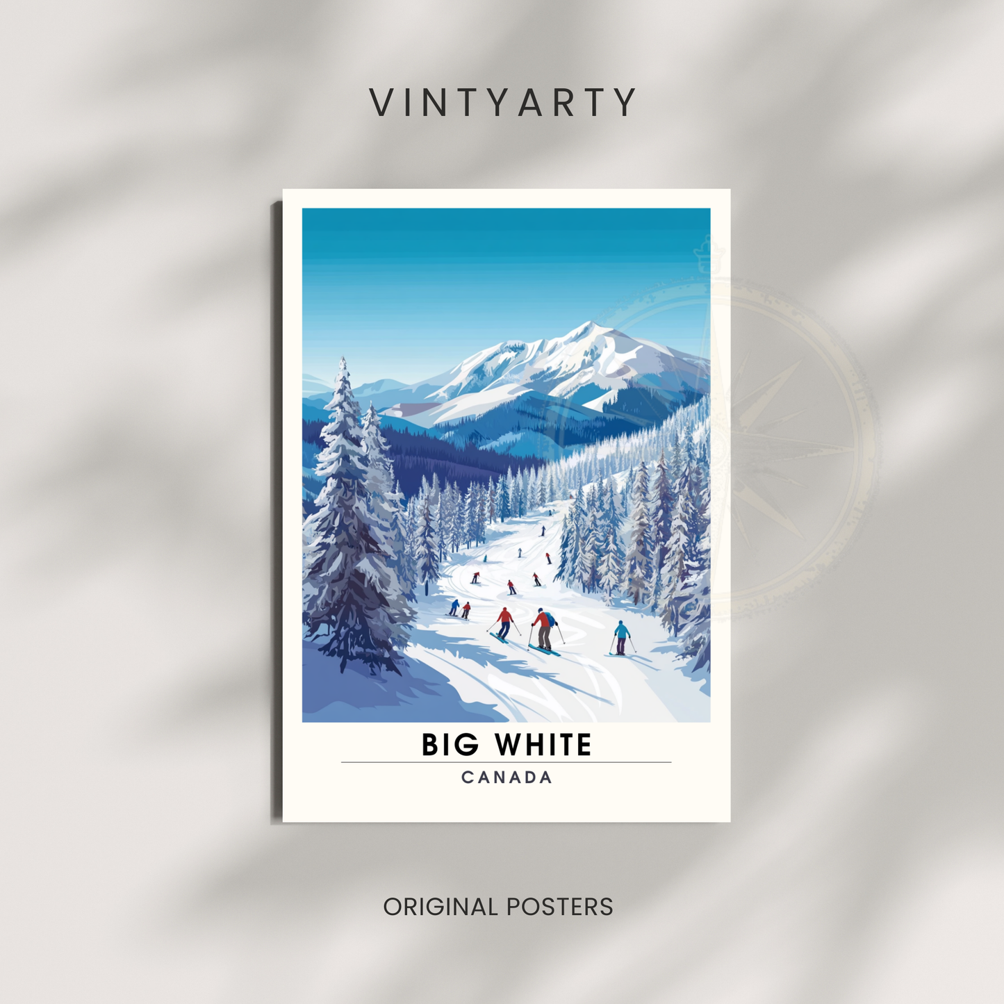 Affiche Big white, Canada | impression Big white | Affiche Ski