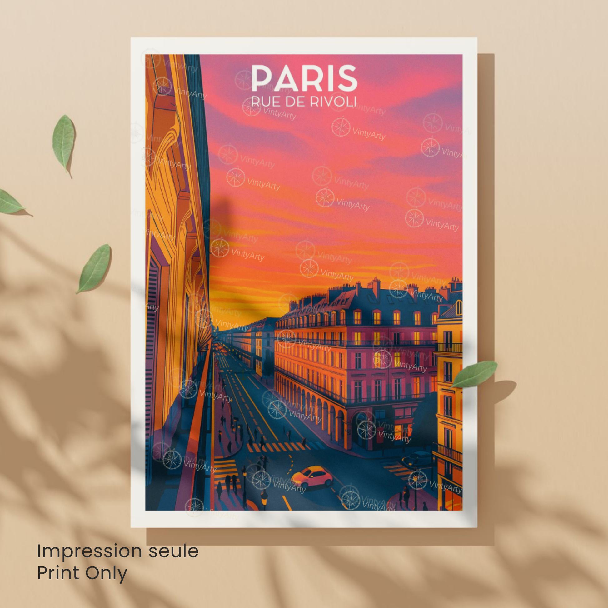 Affiche Paris | Impression Rue de Rivoli | Affiche France