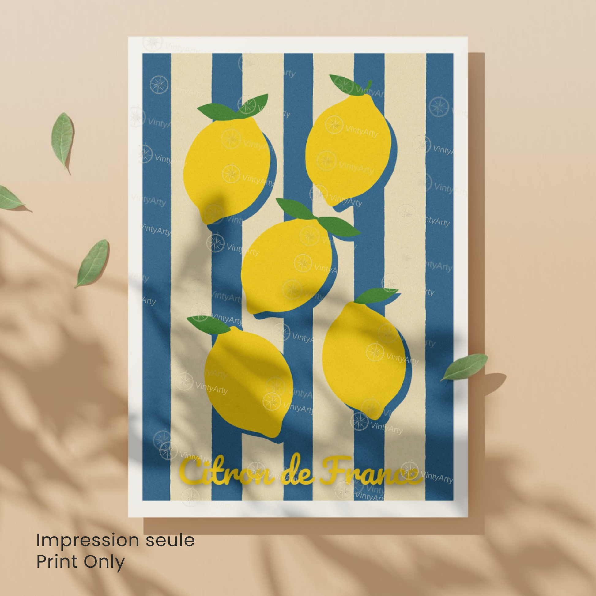 Affiche Paris | Art décoratif citron | Affiche France