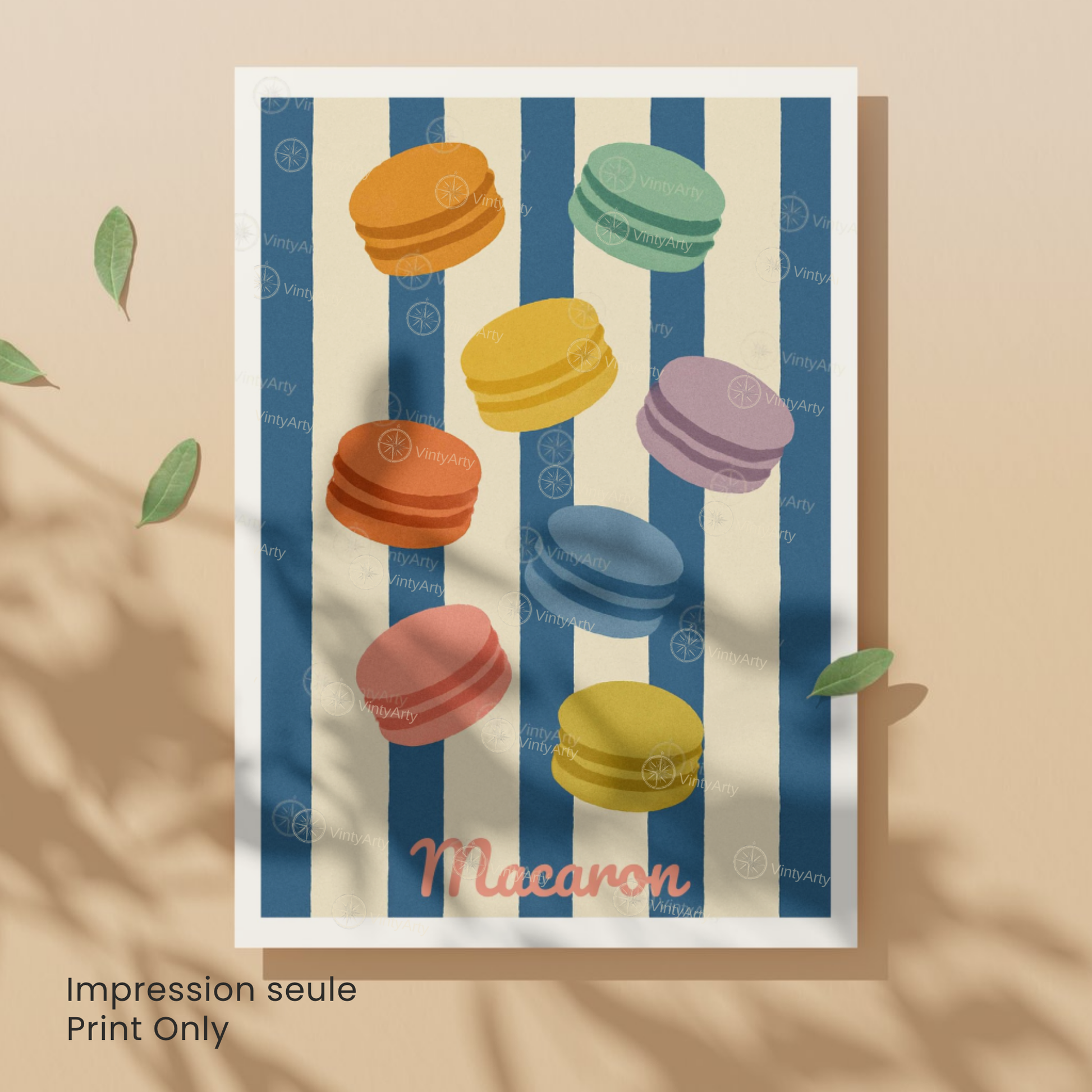 Affiche Paris | Impression macaron | Affiche France