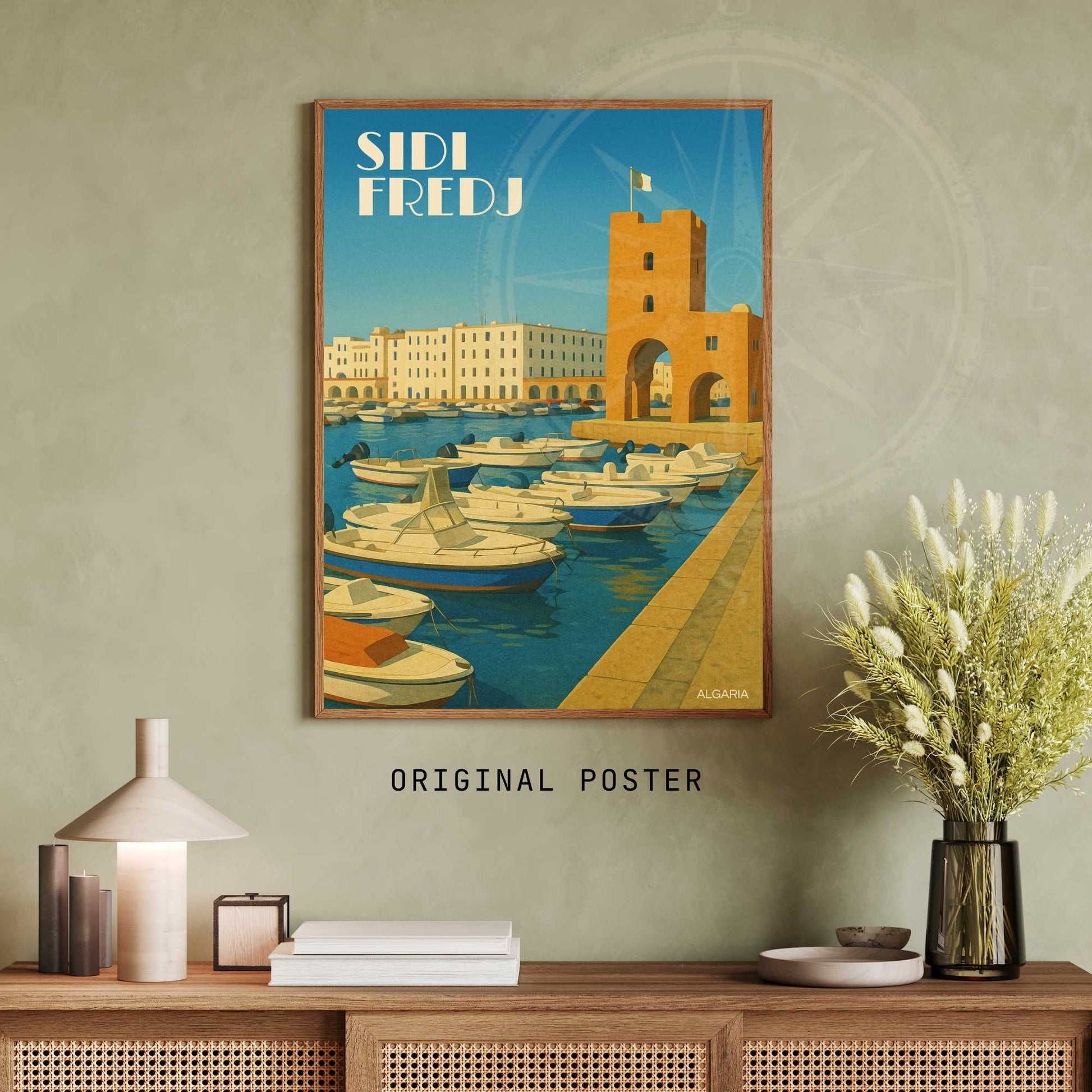 Affiche Alger | impression Alger | Sidi Fredj | Affiche de voyage Algérie