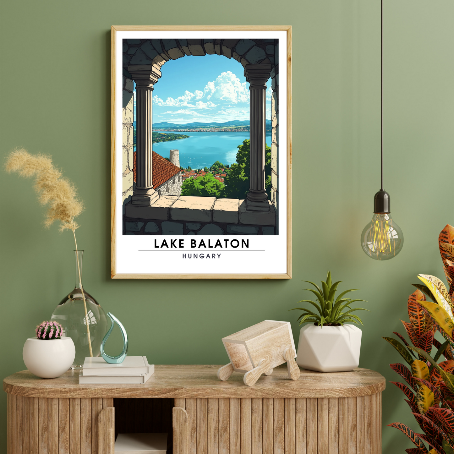 Affiche lac Balaton | Poster de voyage Hongrie | Affiche Lac