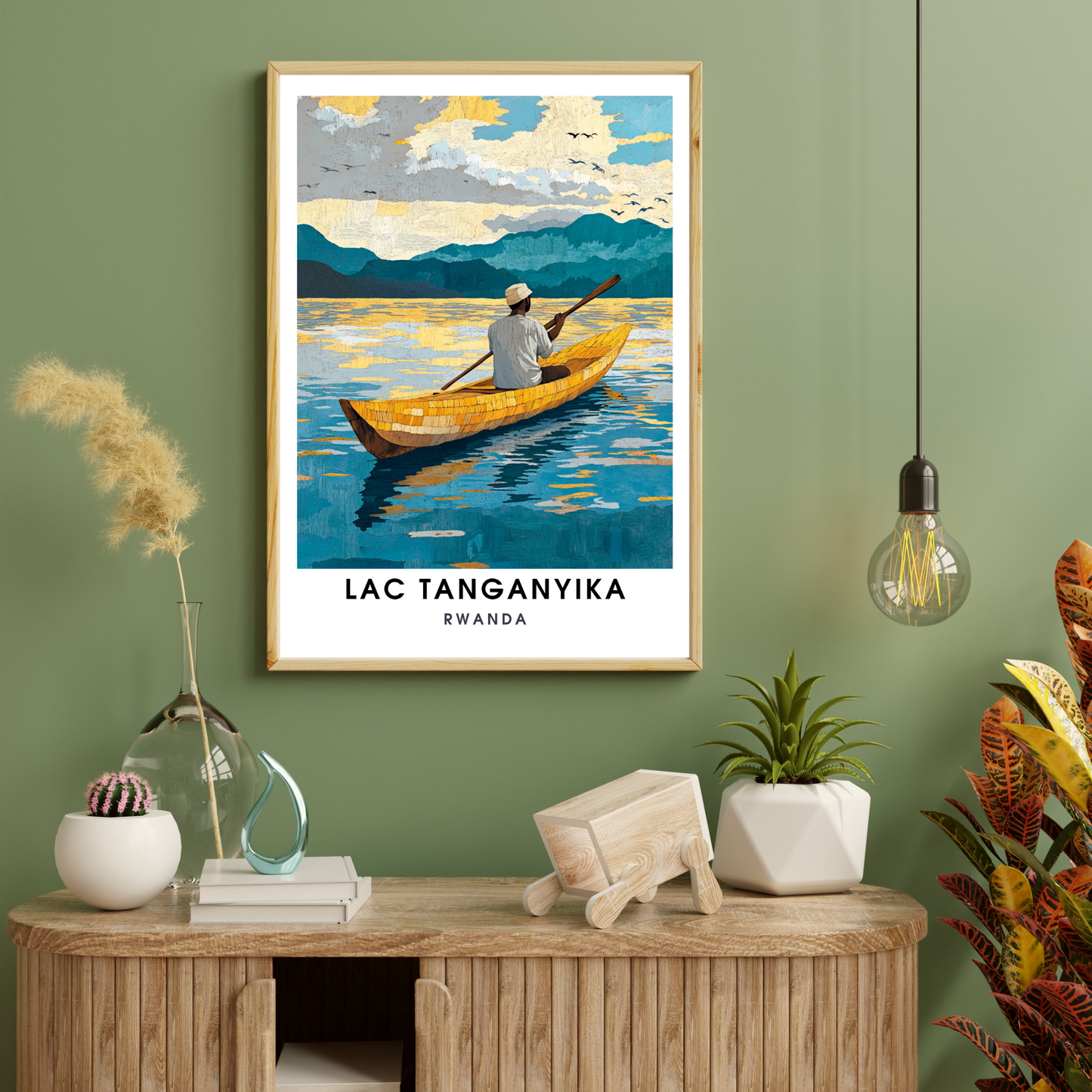Affiche Lac Tanganyika | Impression de voyage Rwanda | Affiche Lac