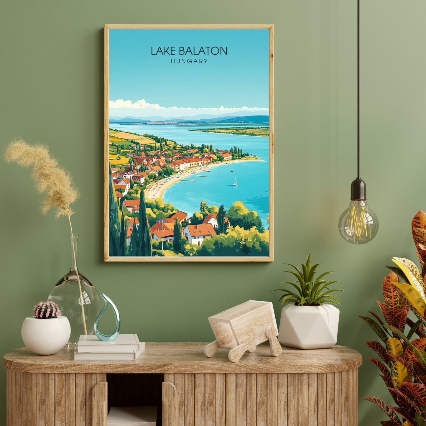Affiche lac Balaton | Impression de voyage Hongrie | Affiche Lac