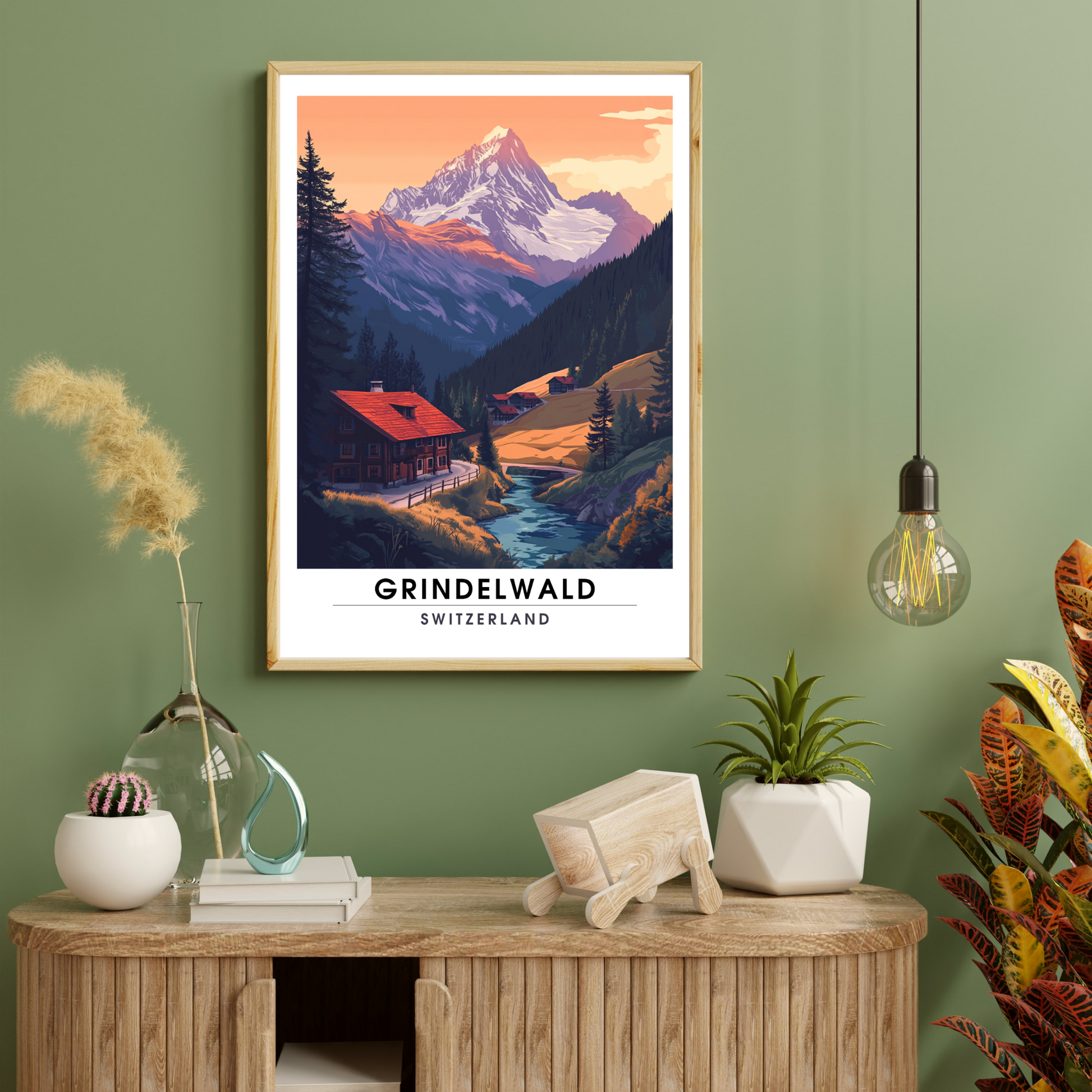 Affiche Grindelwald | Poster de voyage Suisse | Affiche Suisse