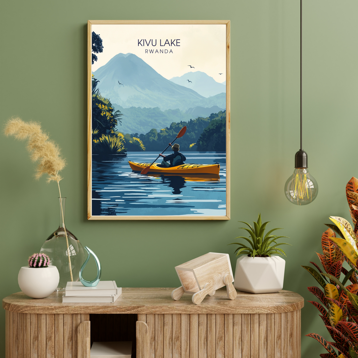 Affiche Kivu Lac | Impression de Congo | Affiche Lac
