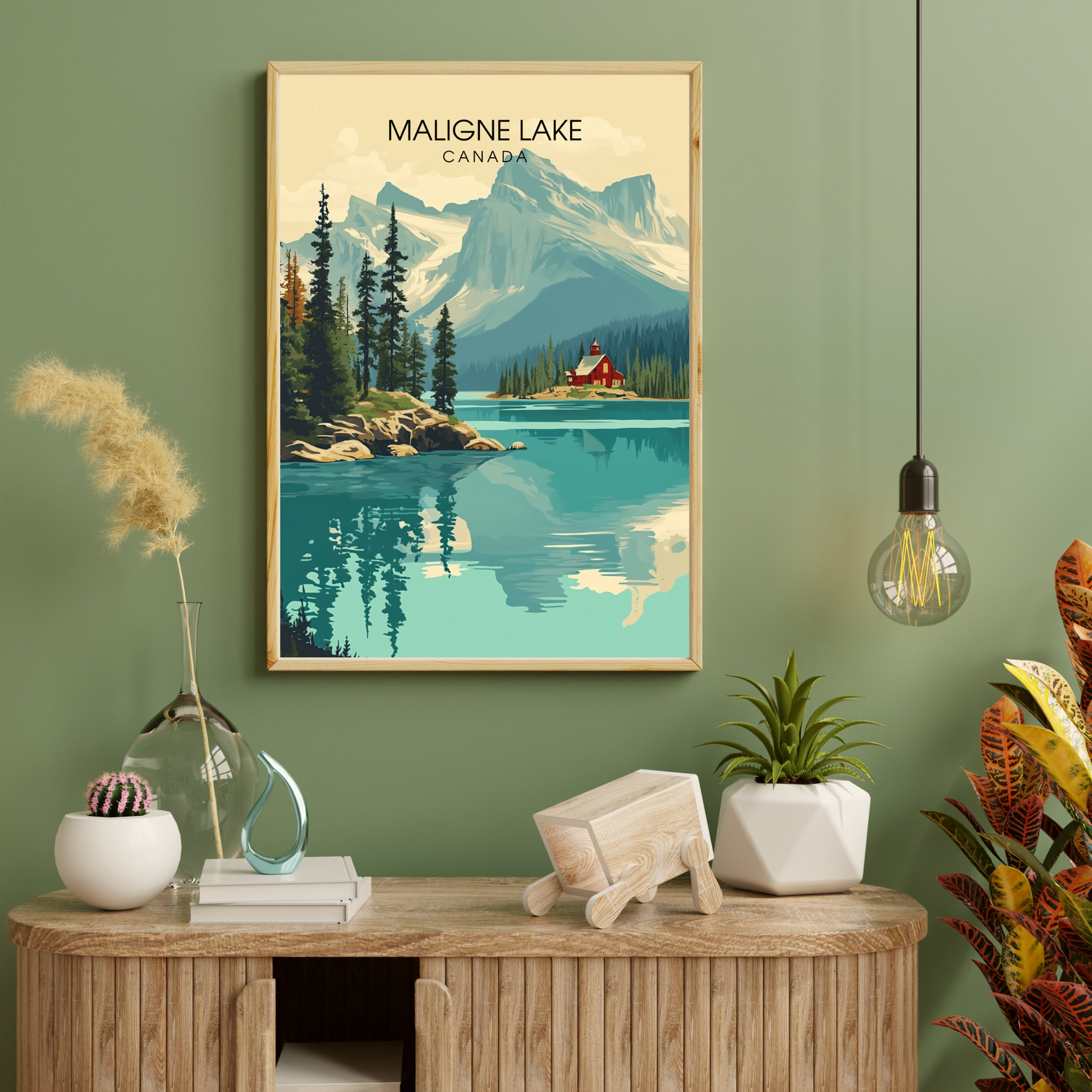 Affiche Lac Maligne | Impression de voyage Canada | Affiche Lac