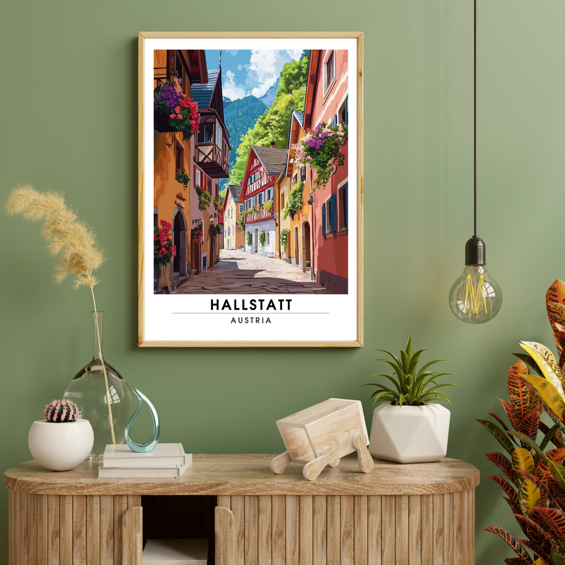 Affiche Hallstatt | Impression de voyage Autriche | Affiche Autriche