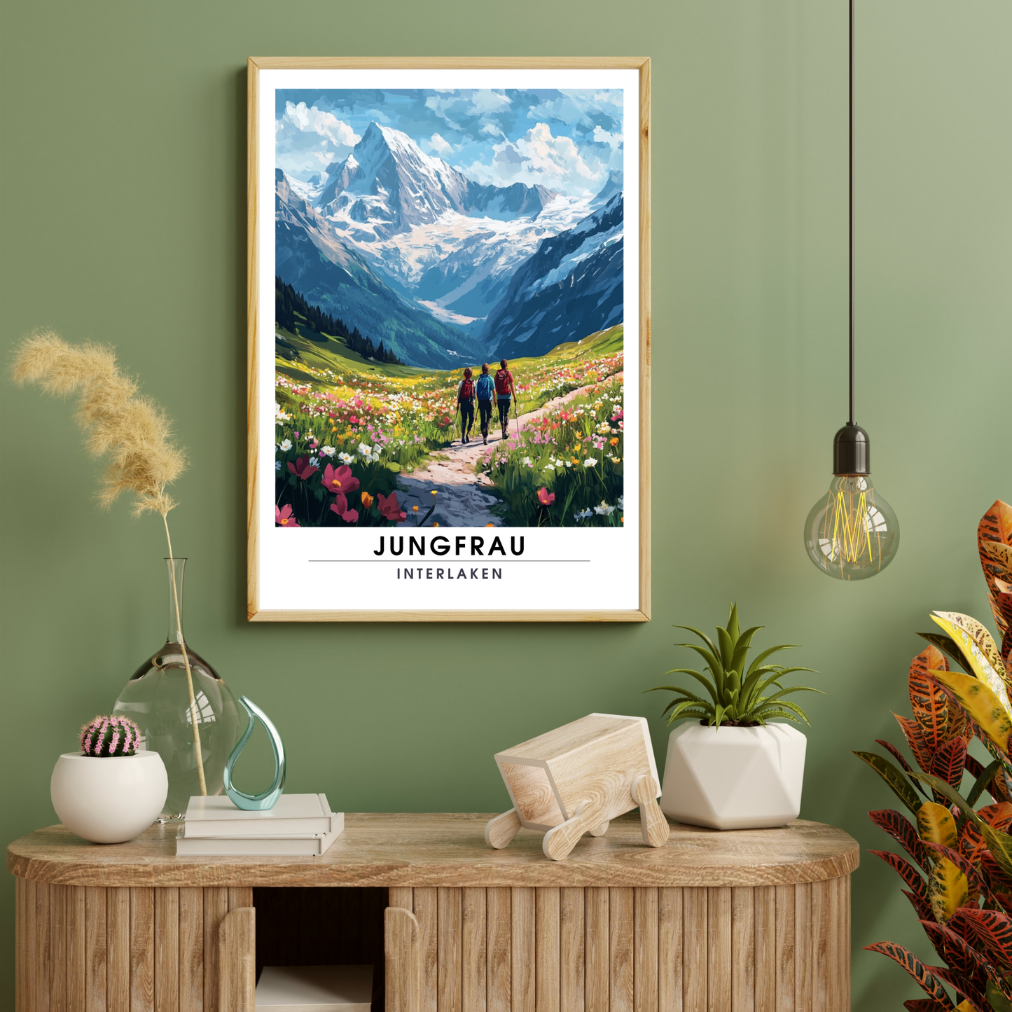 Affiche Jungfrau Interlaken | Poster décoratif Suisse | Affiche Suisse