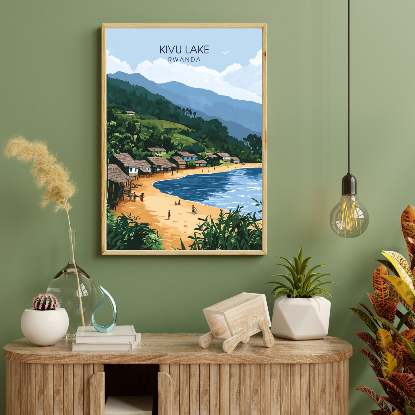 Affiche Kivu Lac | Poster de voyage Congo | Affiche Lac