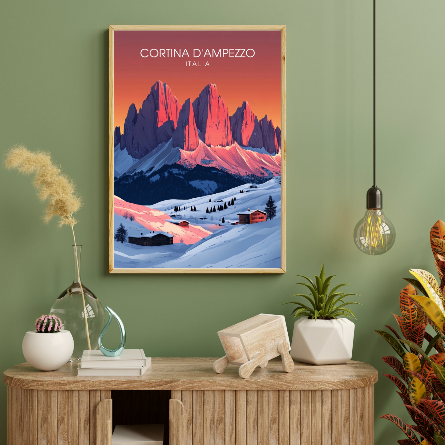 Affiche Cortina d'Ampezzo | Impression de voyage Italie | Affiche Italie