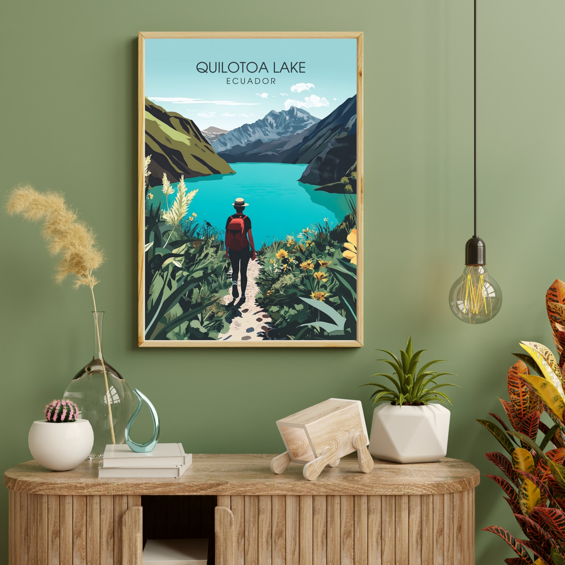 Affiche Lac Quilotoa | Impression Équateur | Affiche Lac