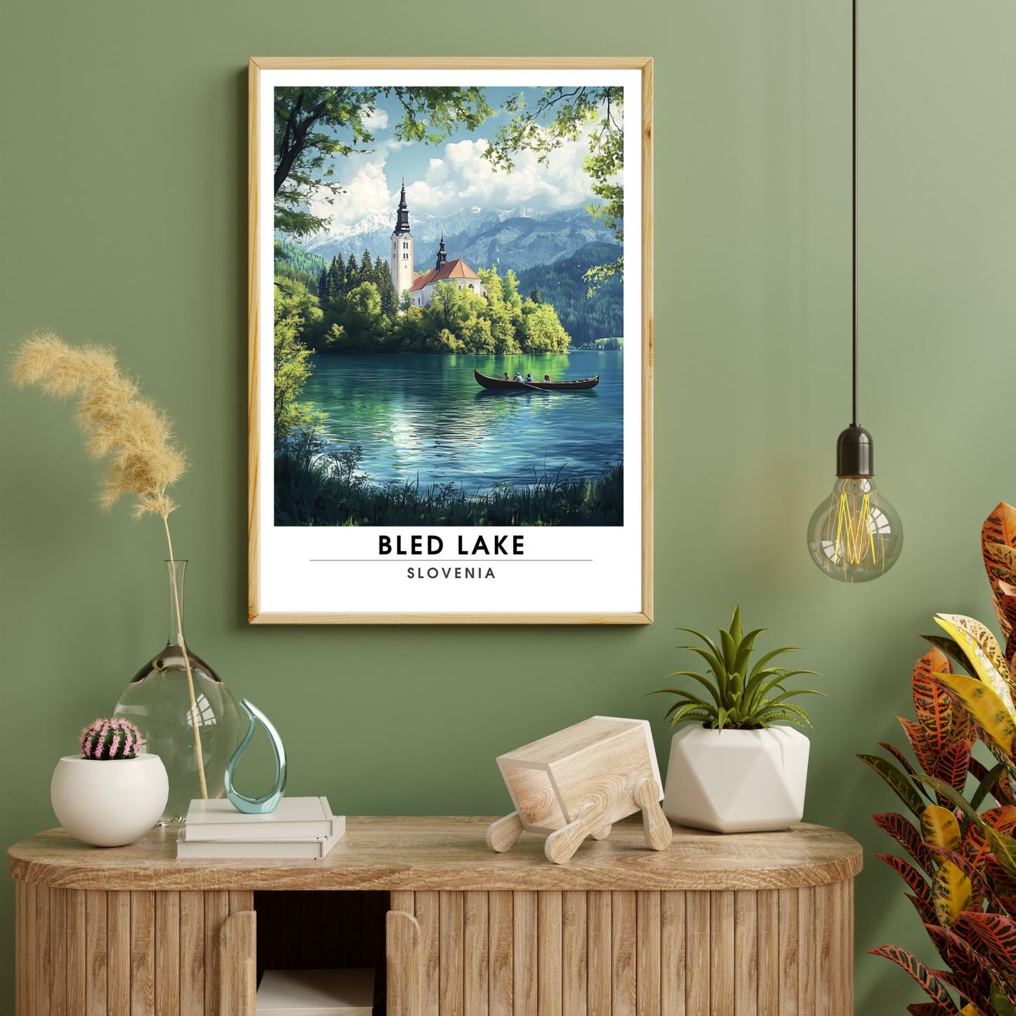 Affiche Lac de Bled | Poster de voyage Slovénie | Affiche Lac