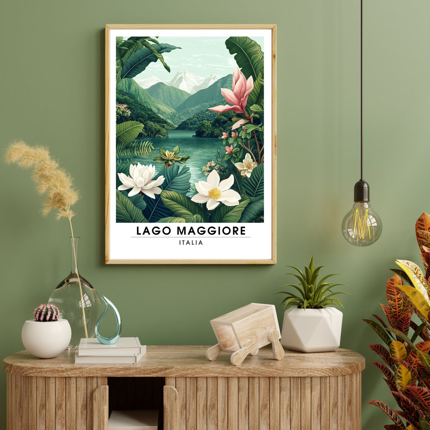 Affiche Lac Majeur | Poster de voyage Italie | Affiche Lac