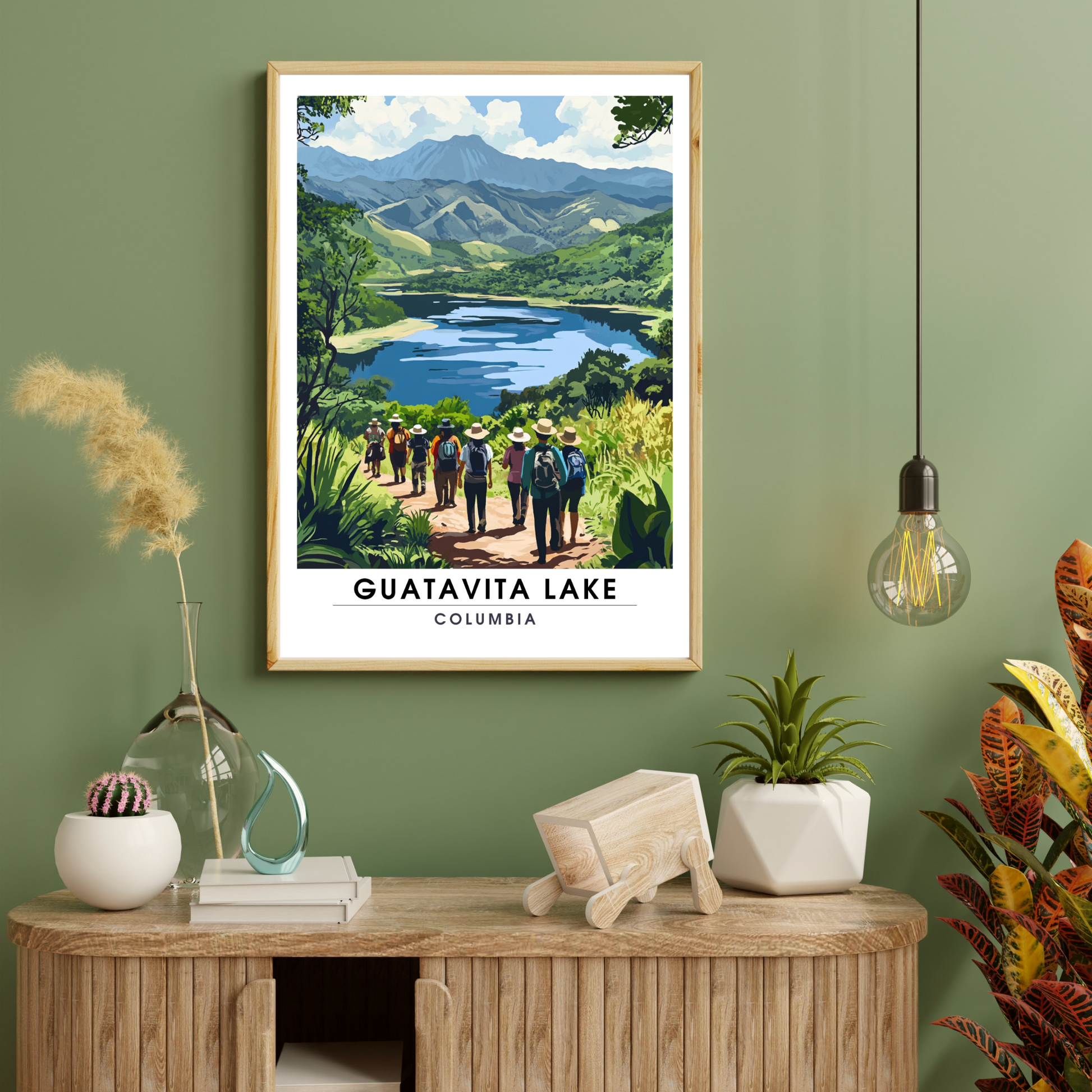 Affiche Lac Guatavita | Poster de voyage Columbia | Affiche Lac