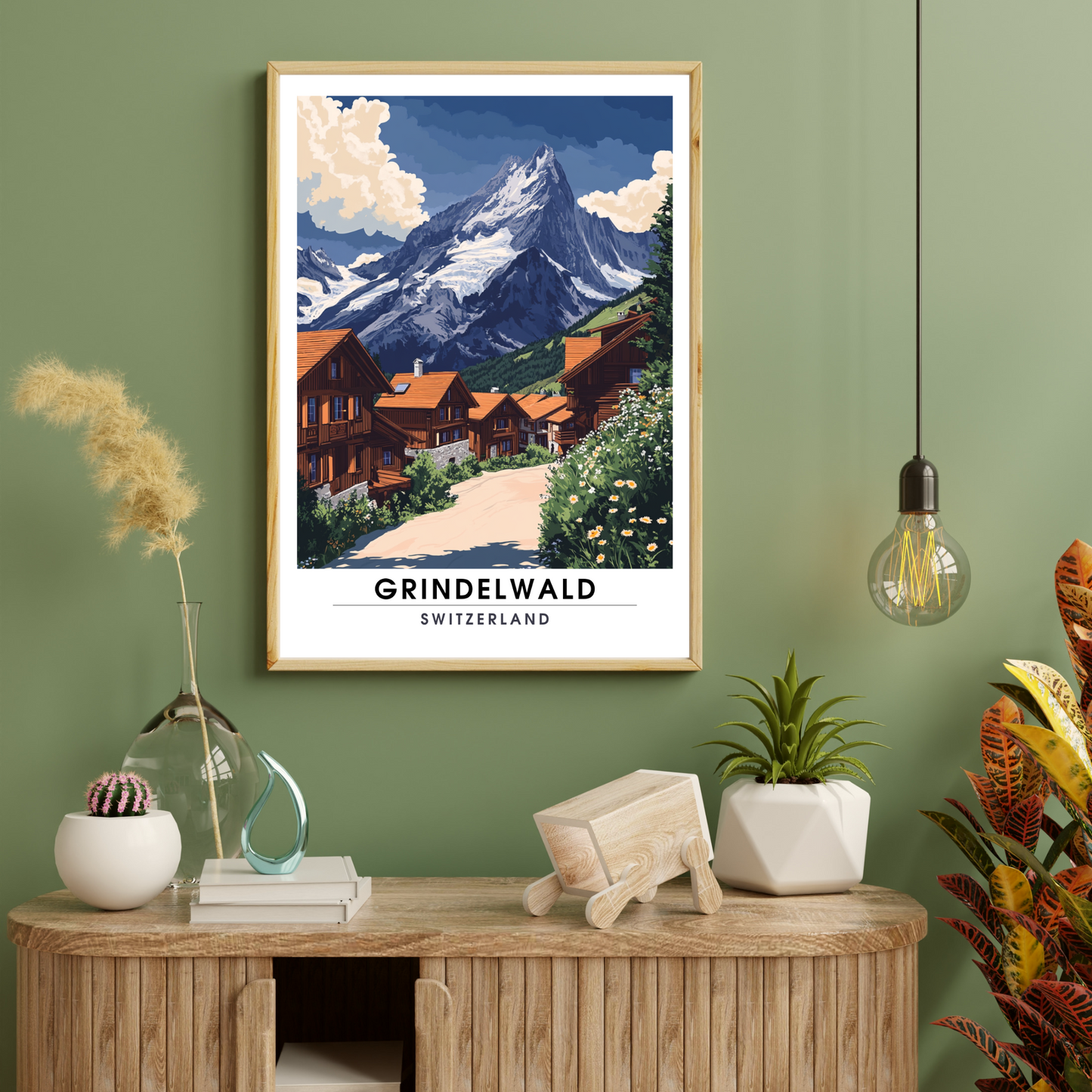 Affiche Grindelwald | Impression de voyage Suisse | Affiche Suisse