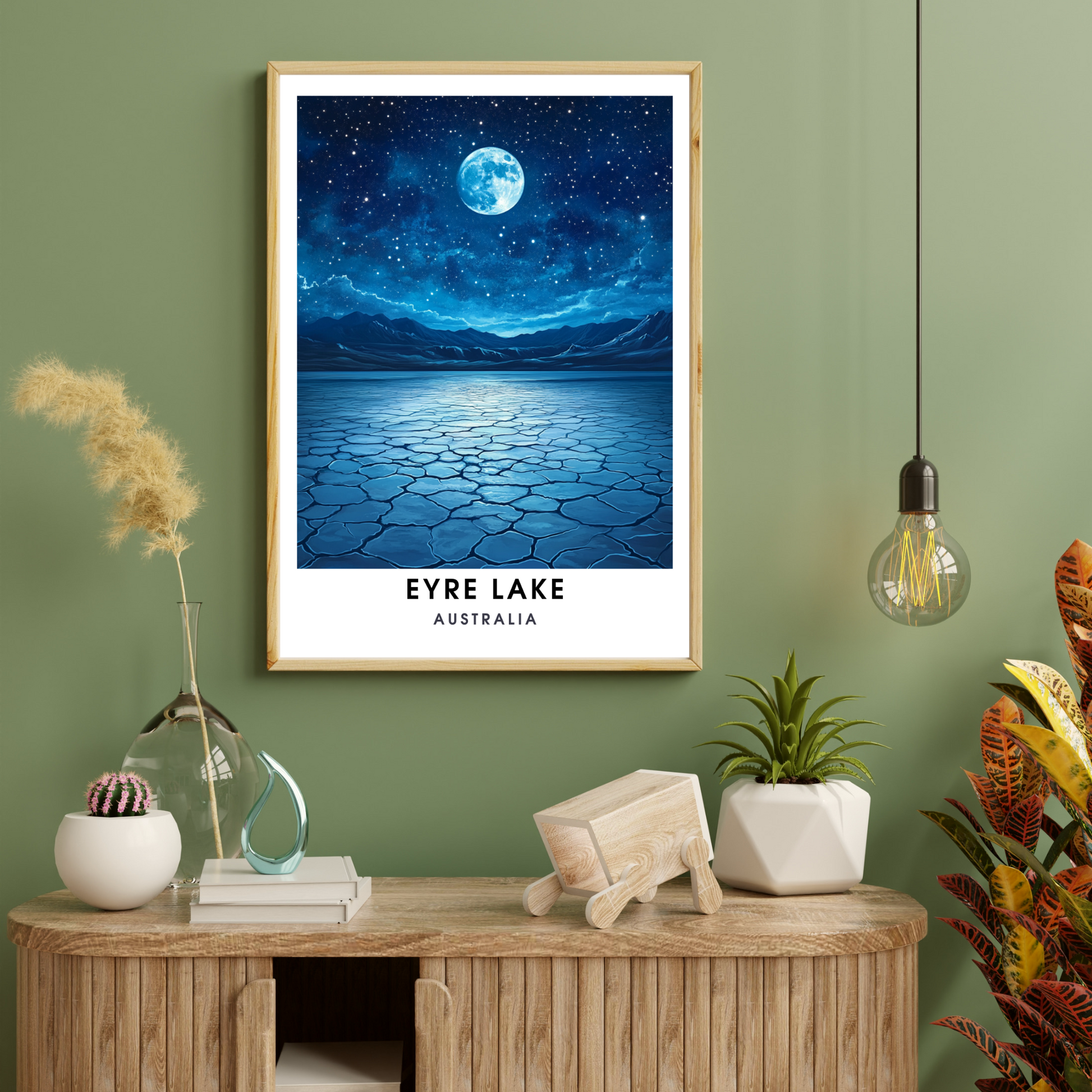 Affiche lac Eyre | Poster de voyage Australie | Affiche Lac