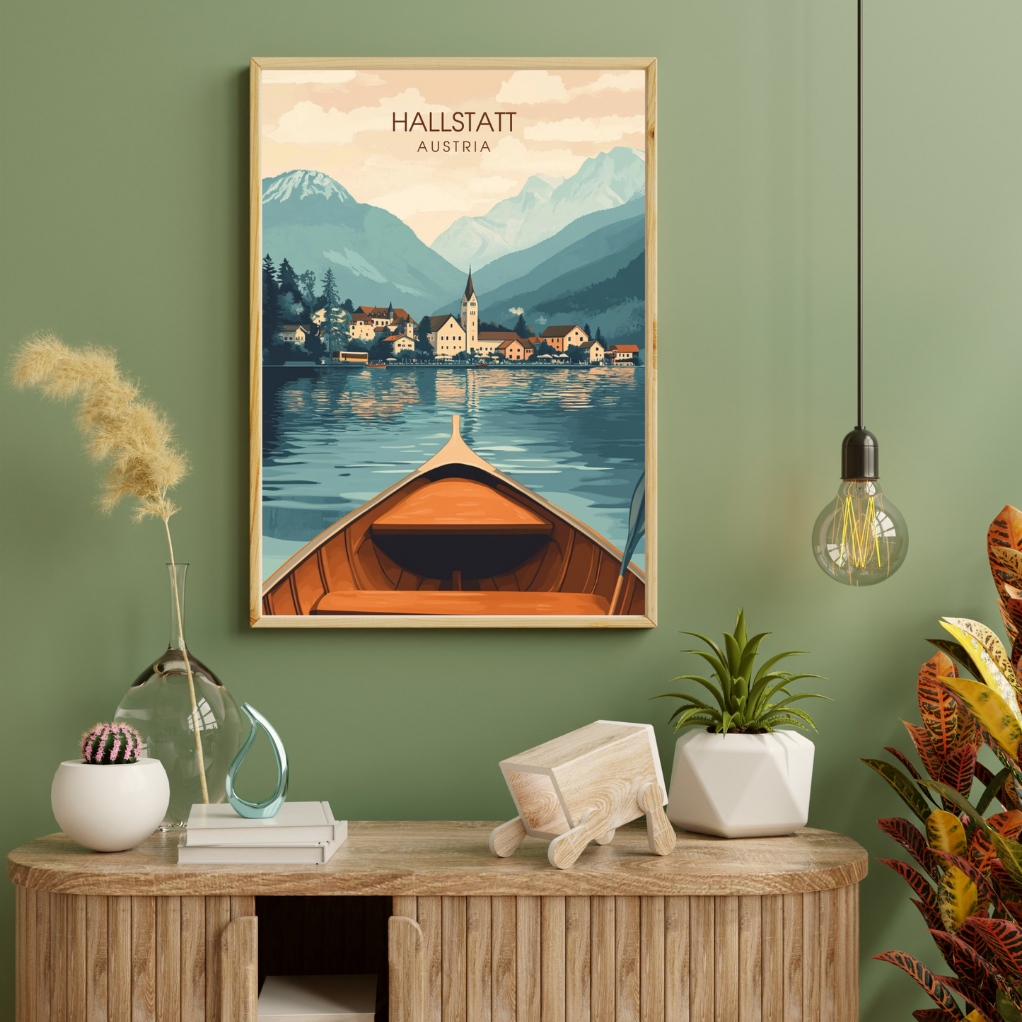 Affiche Hallstatt | Poster de voyage Autriche | Affiche Autriche