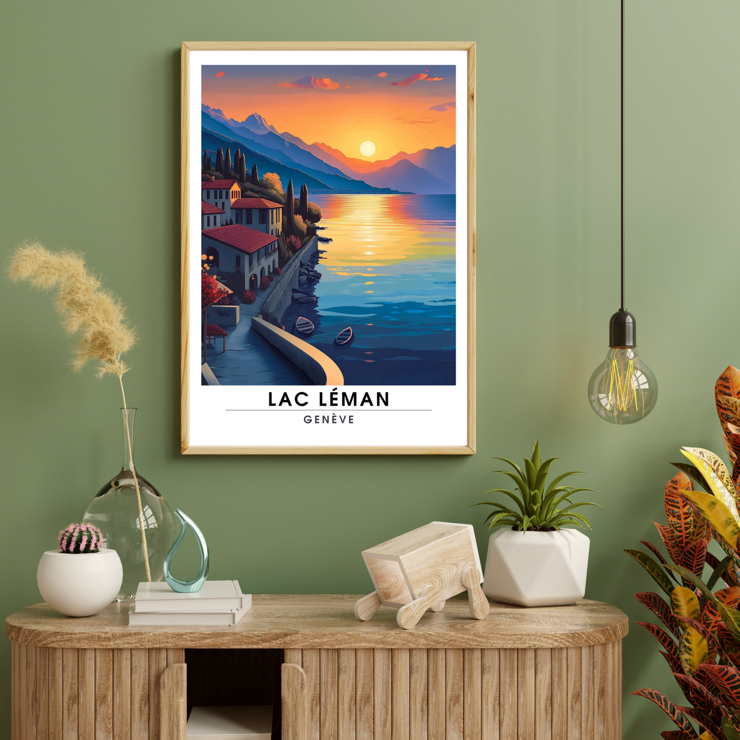 Affiche lac léman | Poster de voyage Suisse | Affiche Suisse