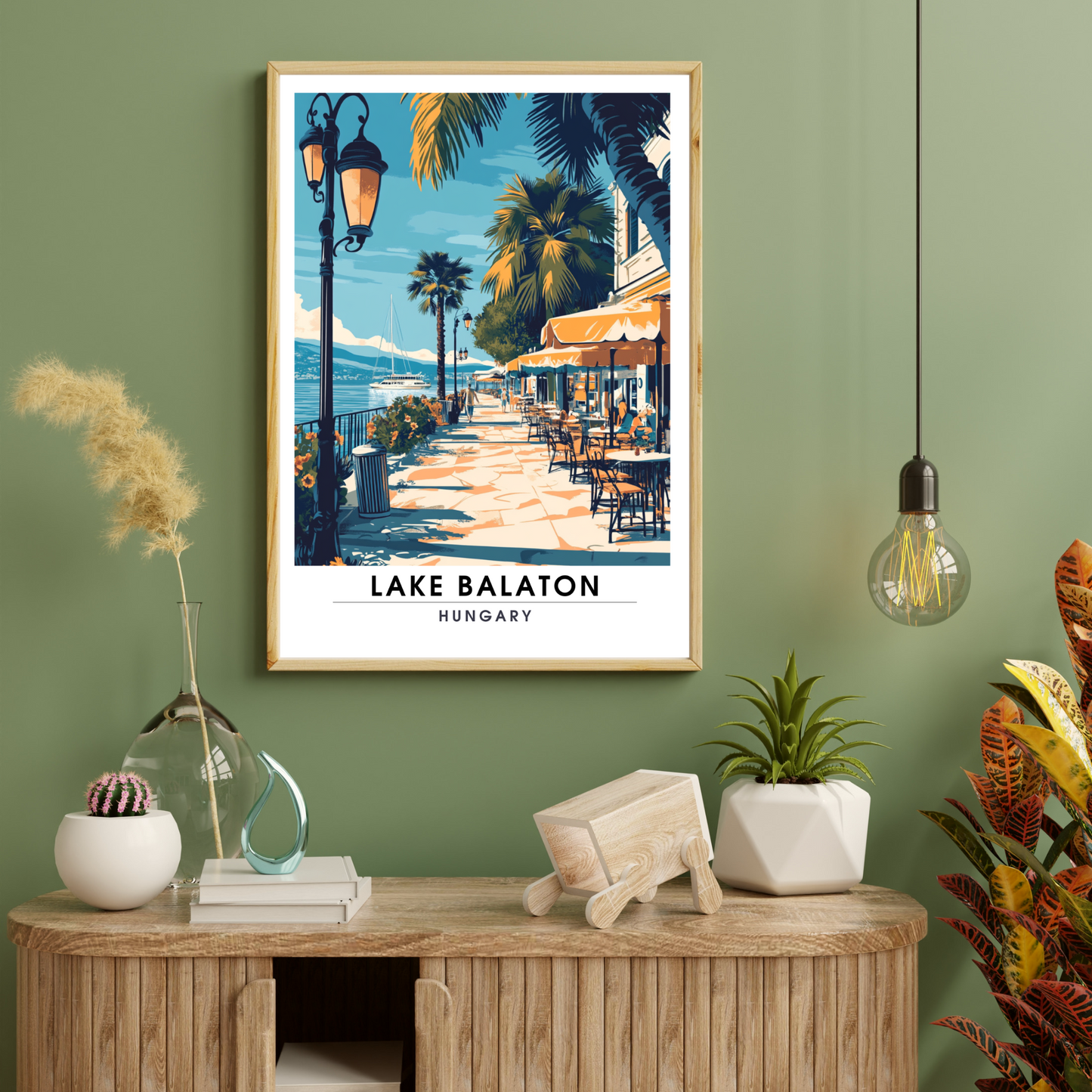 Affiche lac Balaton | Poster Hongrie | Affiche Lac