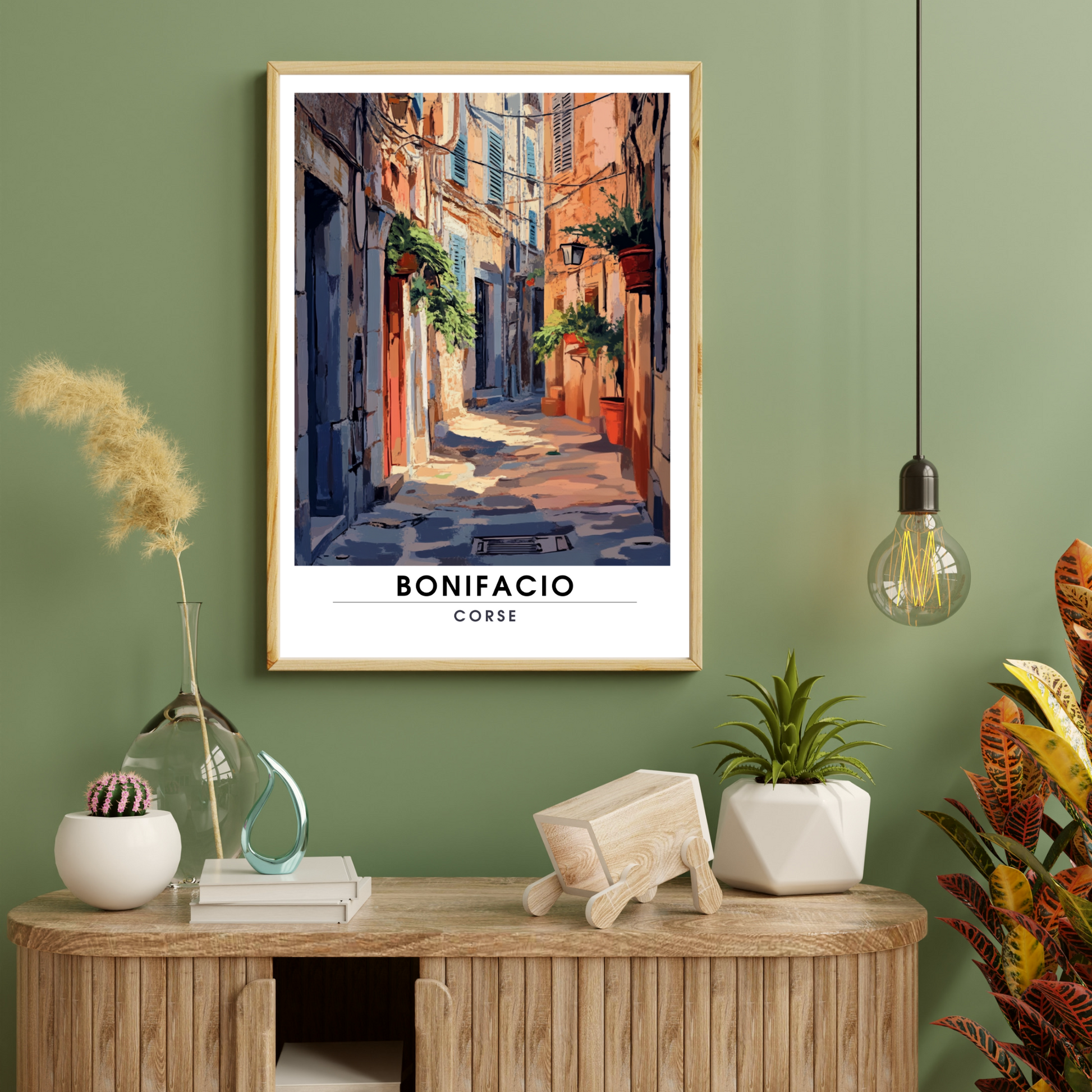 Affiche Bonifacio | Impression de voyage Corse | Affiche Corse