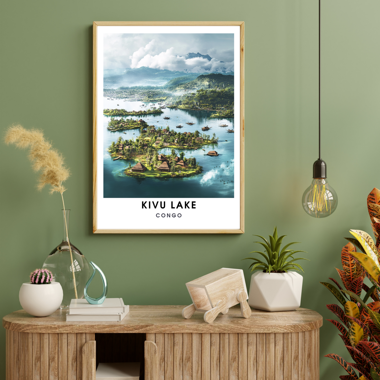 Affiche Kivu Lac | Impression de voyage Congo | Affiche Lac