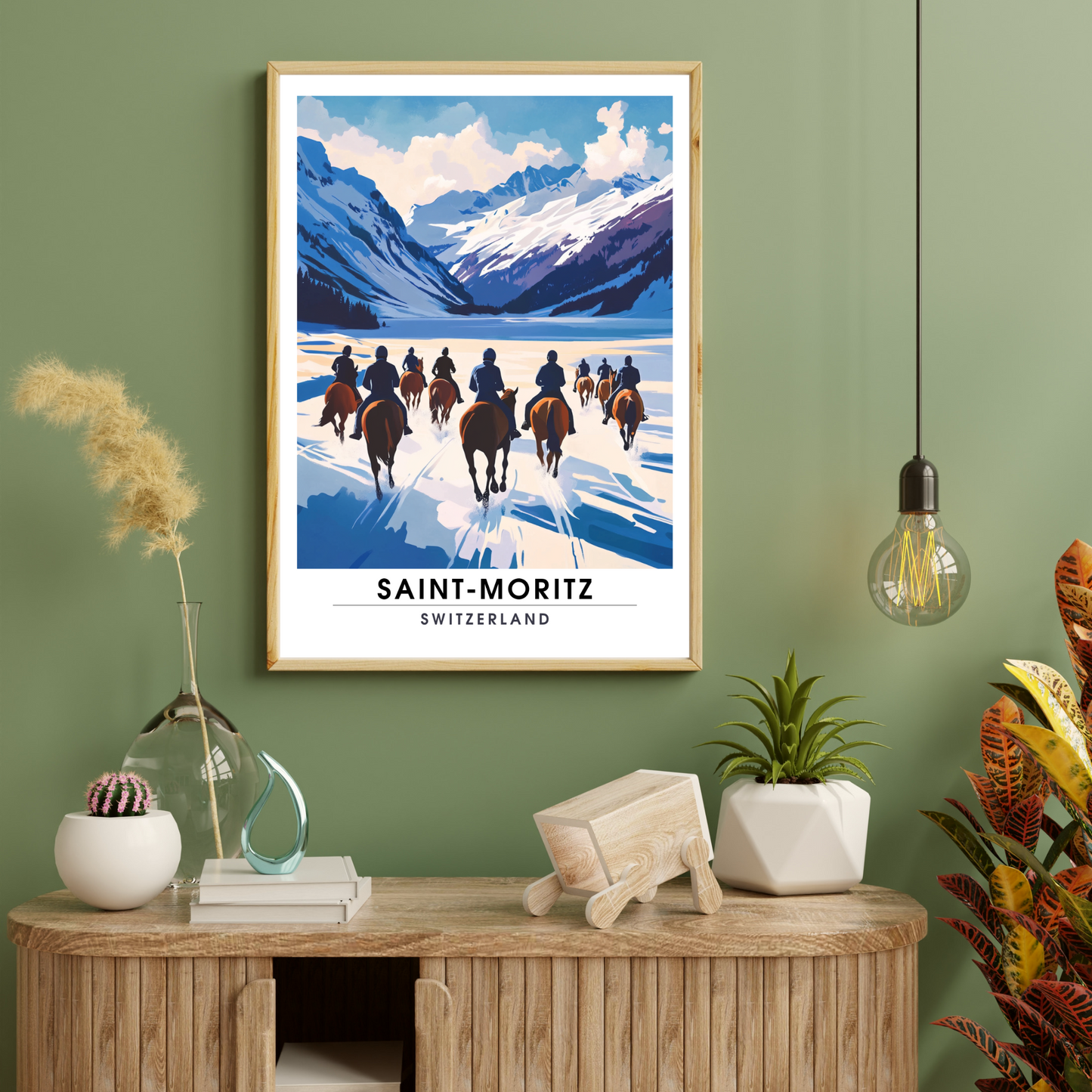 Affiche Saint-Moritz | Impression de voyage Suisse | Affiche Suisse
