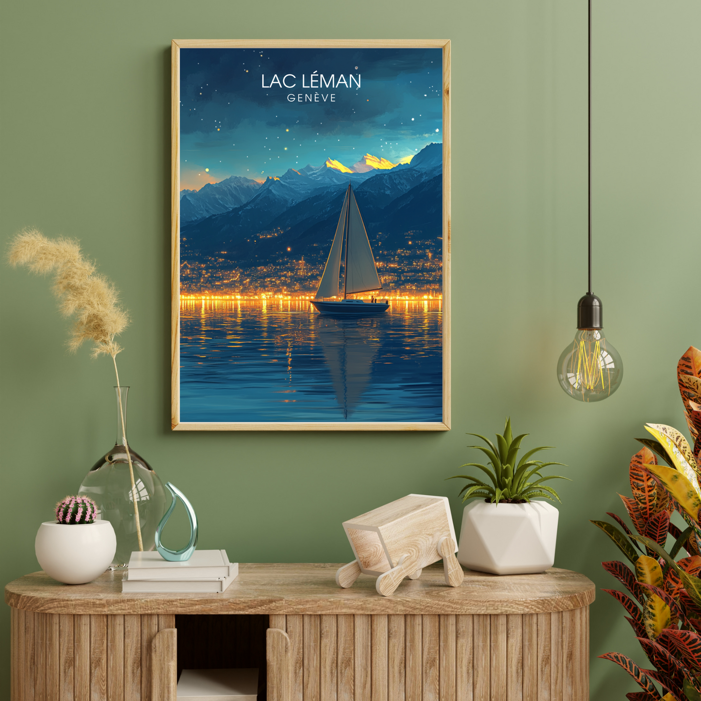 Affiche lac léman | Impression de voyage Suisse | Affiche Suisse
